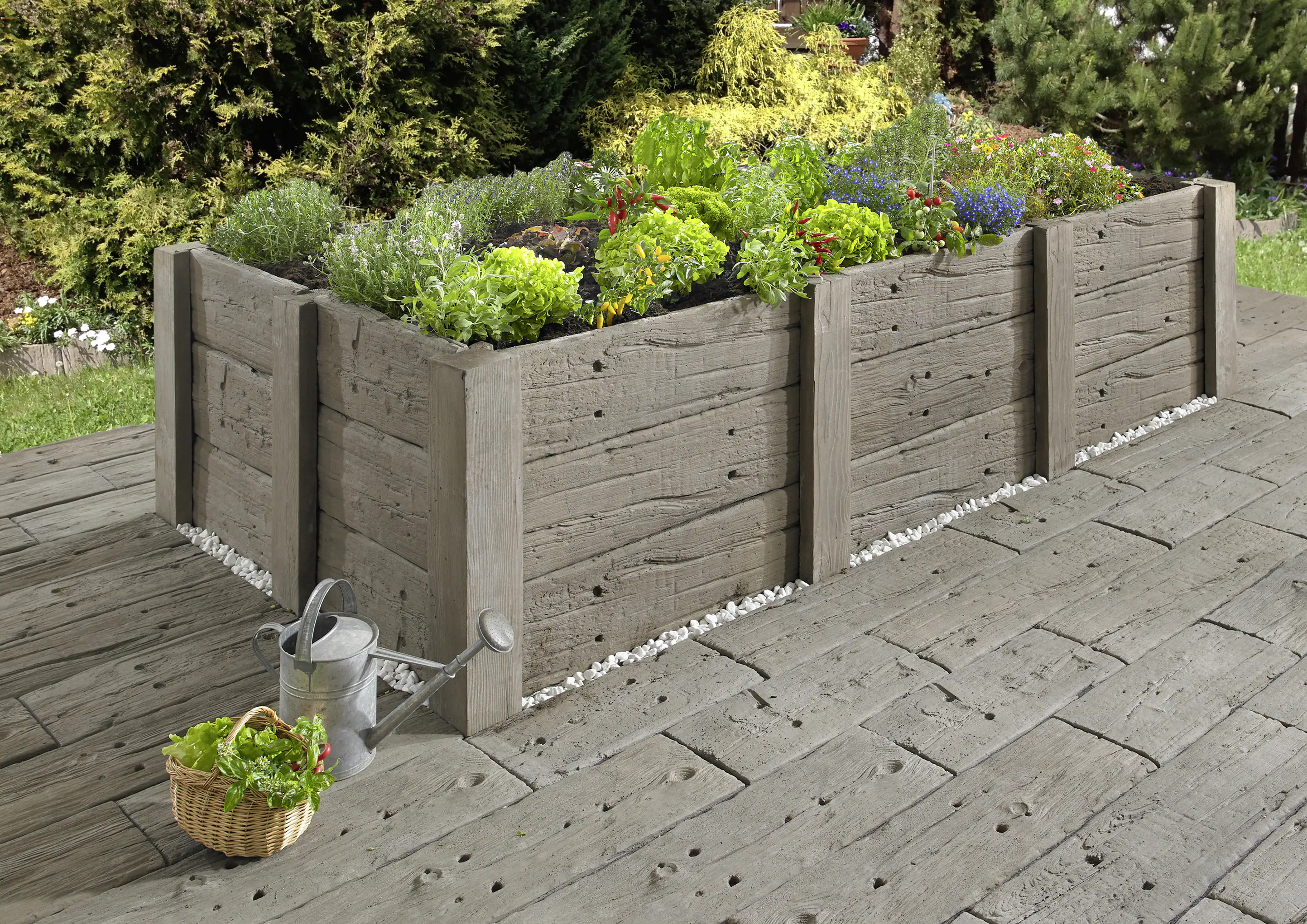 Kann Gartenschwelle Antik Kann Gartenplatte Antik 90 x 25 x 4 cm braun