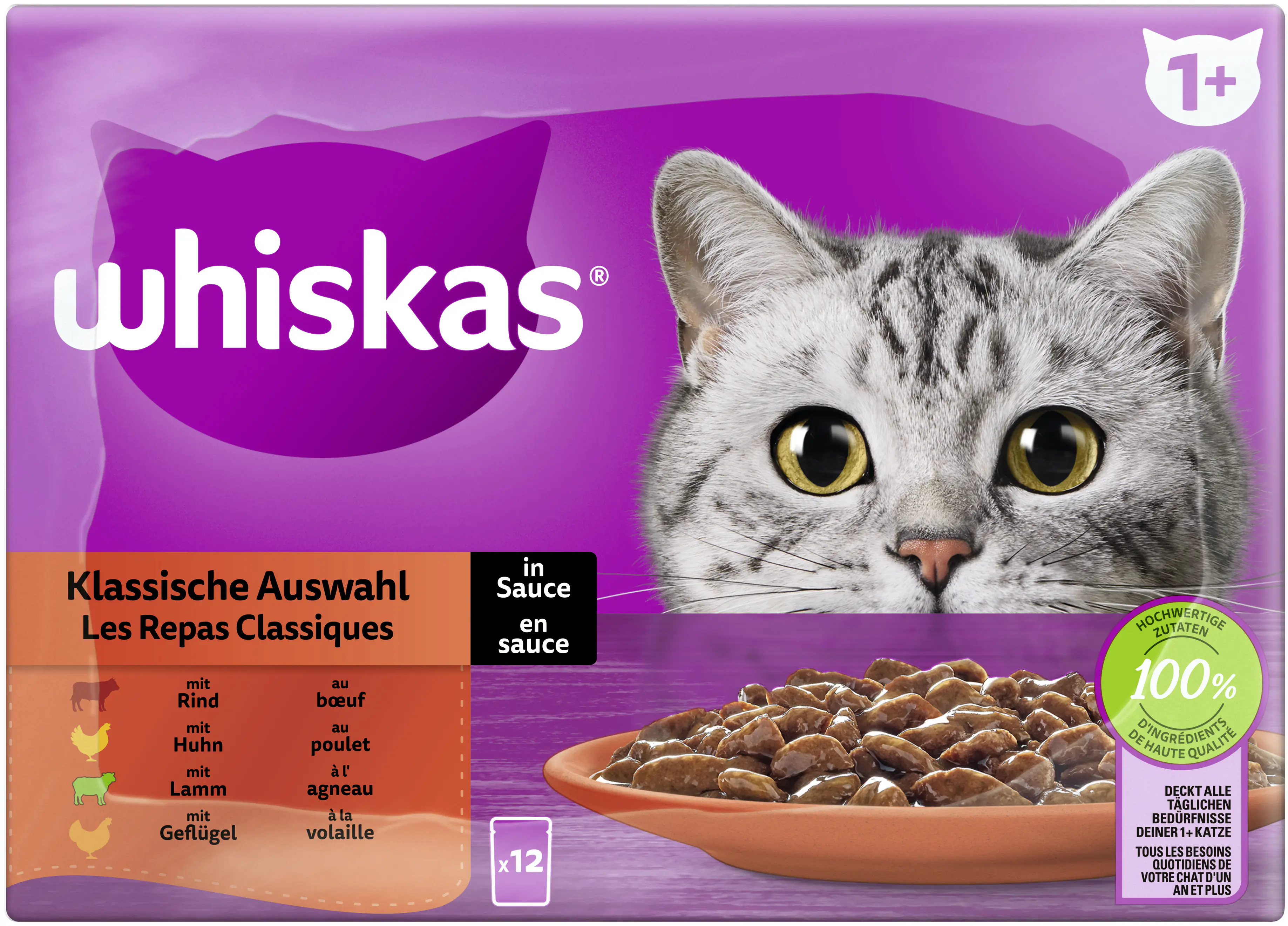 Whiskas Multipack klassische Auswahl in Sauce Katzenfutter 12 x 85 g Whiskas Multipack klassische Auswahl in Sauce Katzenfutter 12 x 85 g