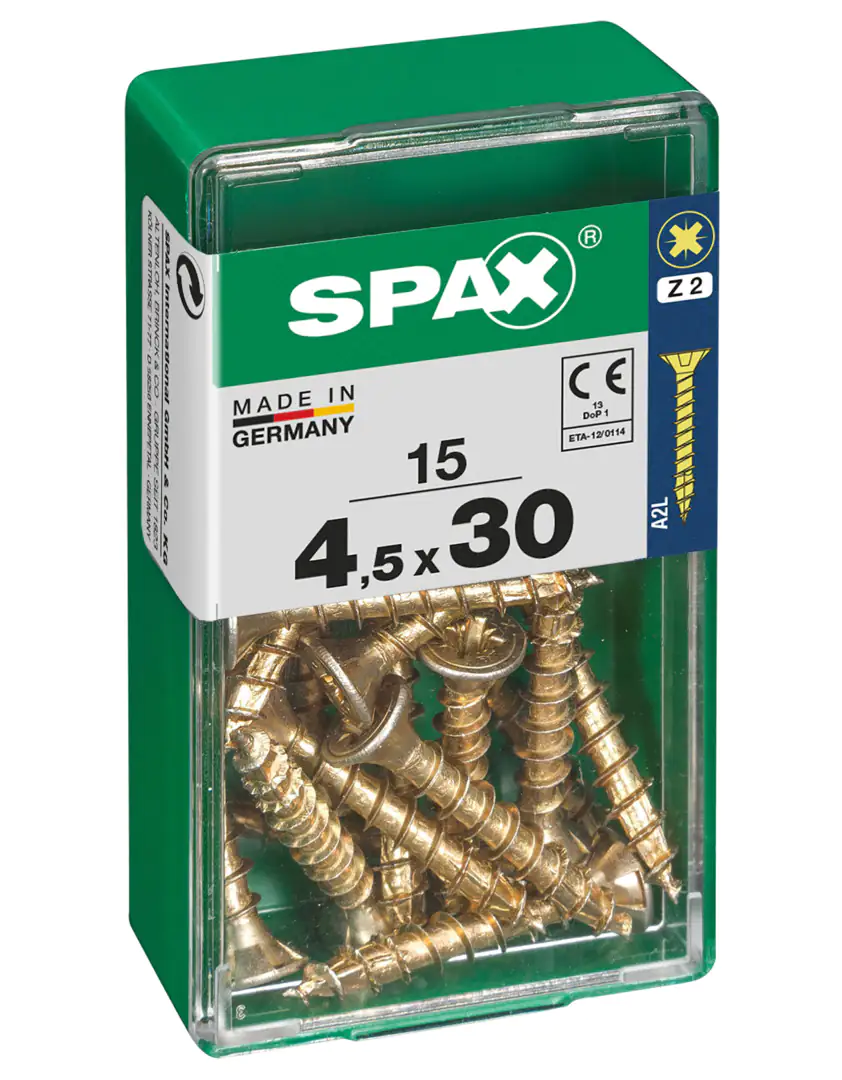 Spax Universalschrauben 4.5 x 30 mm PZ 2 - 15 Stk.