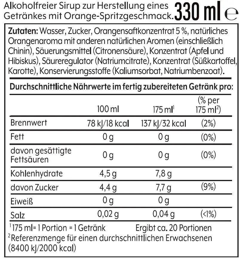 Sodastream Crafted Sirup Orange-Spritz 330 ml 