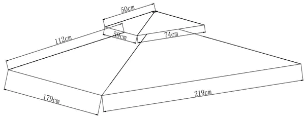 TrendLine Ersatzdach für Grillpavillon Barbecue 220 x 180 cm beige
