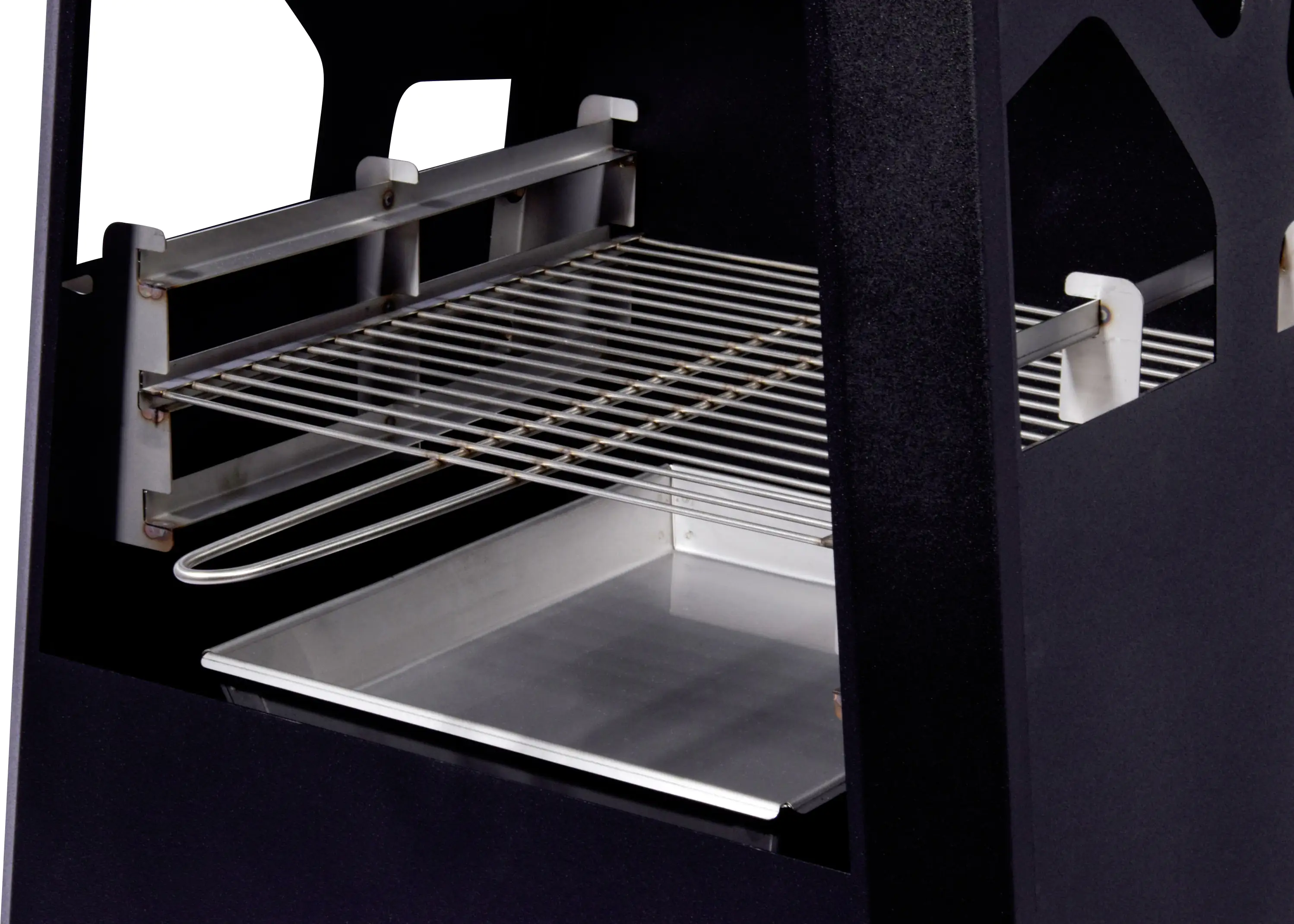 Dobar Metall-Gartenkamin mit Grillrost schwarz 57,5 x 38 x 148 cm