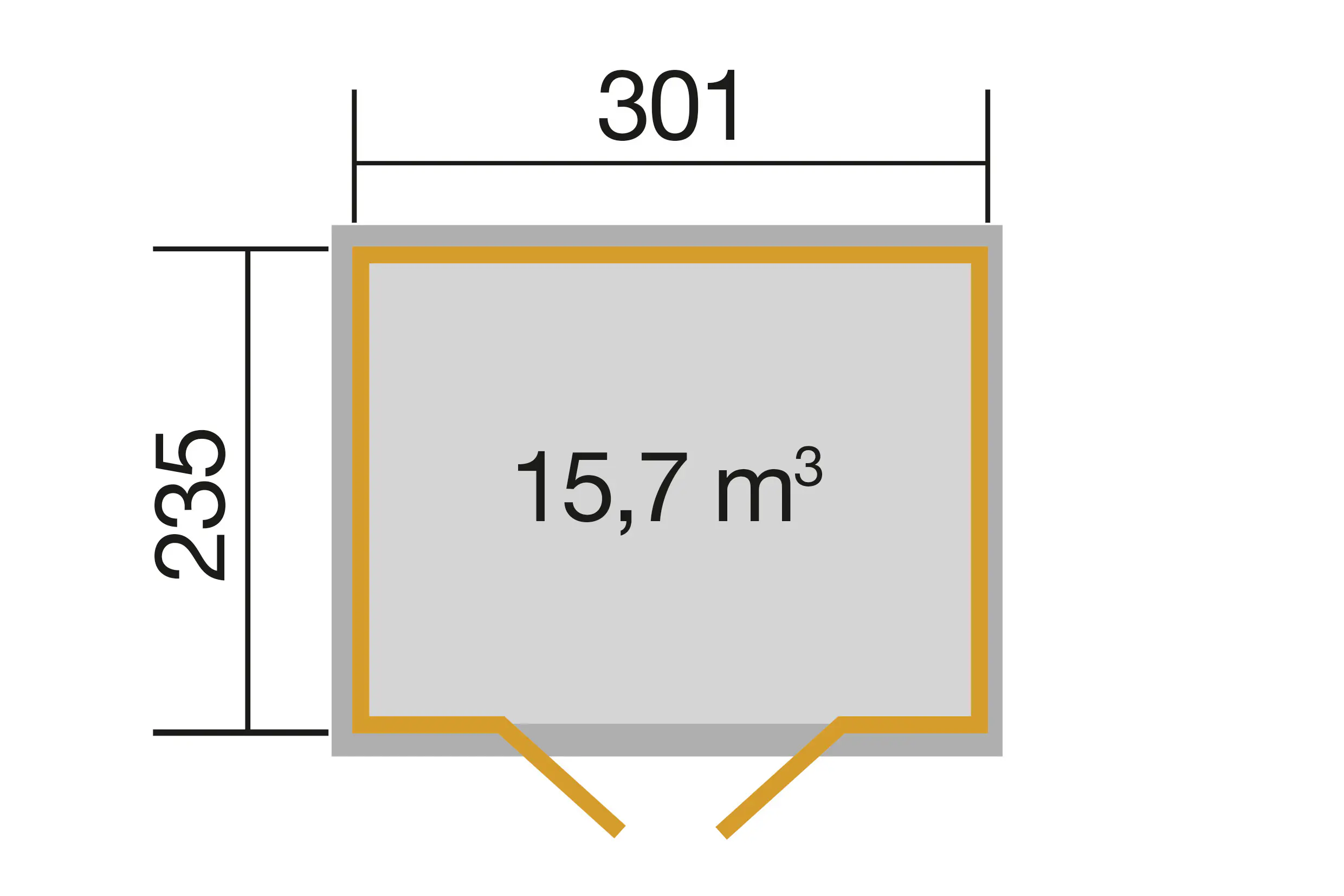 Weka Gartenhaus Kajsa 301 x 235 cm anthrazit mit Fußboden