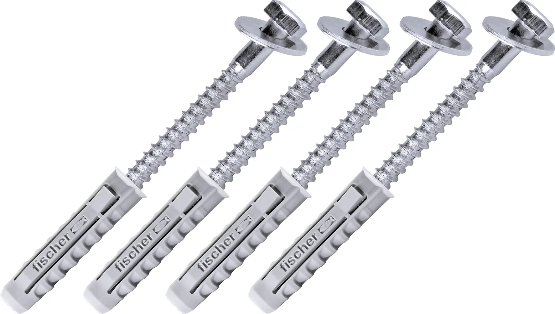 Schwaiger Montage-Set Schrauben-Dübel SSET812 531 silber, mit Fischer® Dübeln, 4 Stück