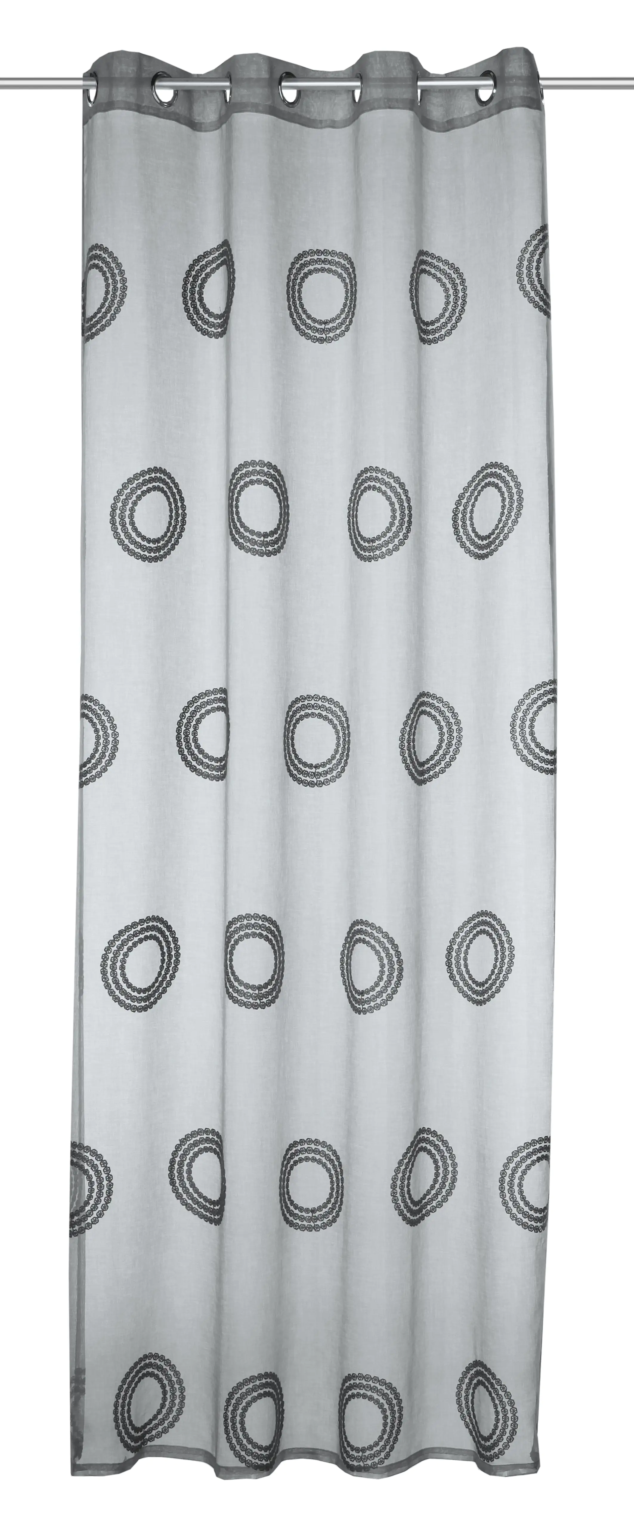 Neusser Collection Ösenschal Kreise grau, 135 x 245 cm