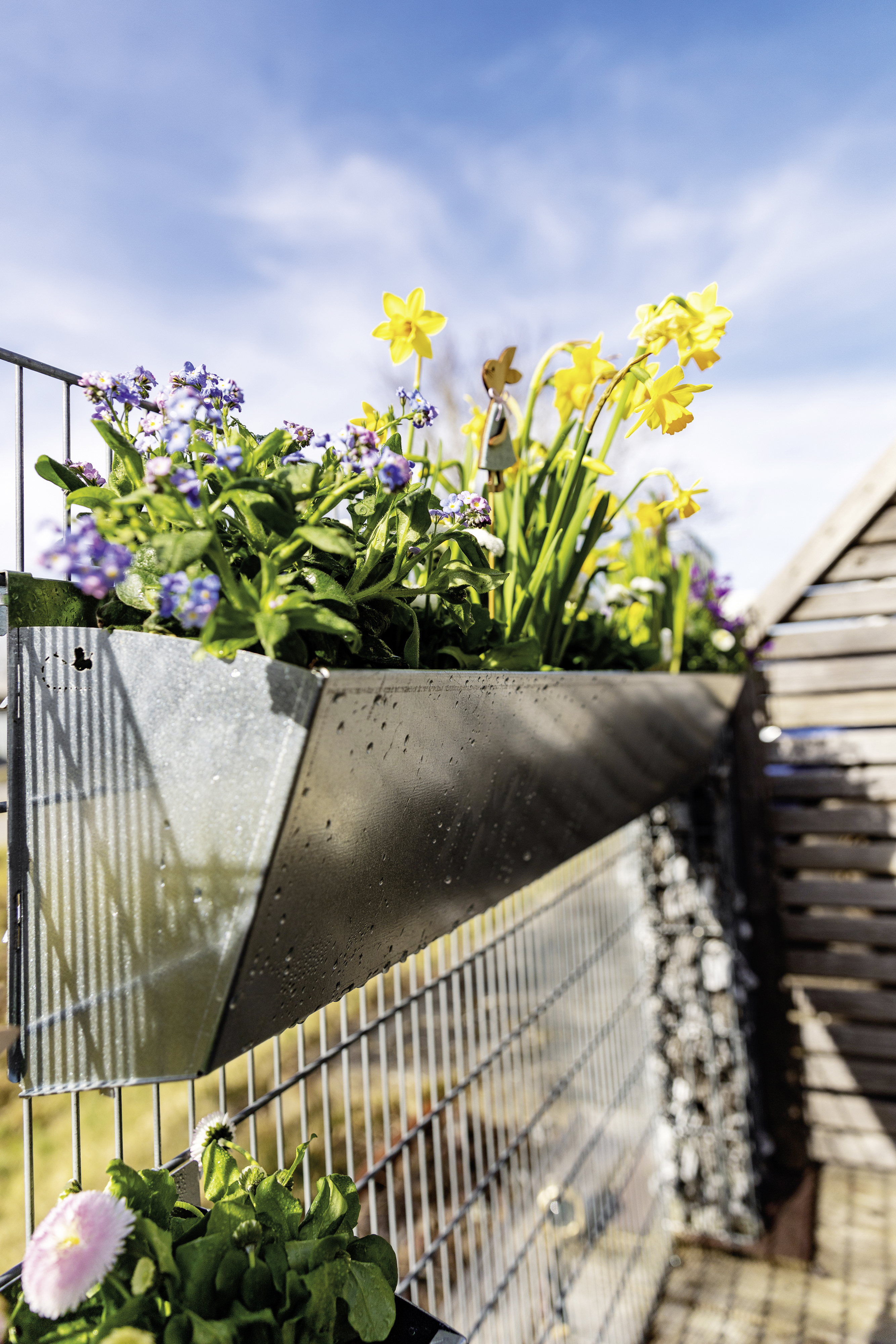 Bellissa Pflanzkasten Origami L, silber, 104 x 17,5 x 23 cm, verzinkter Stahl