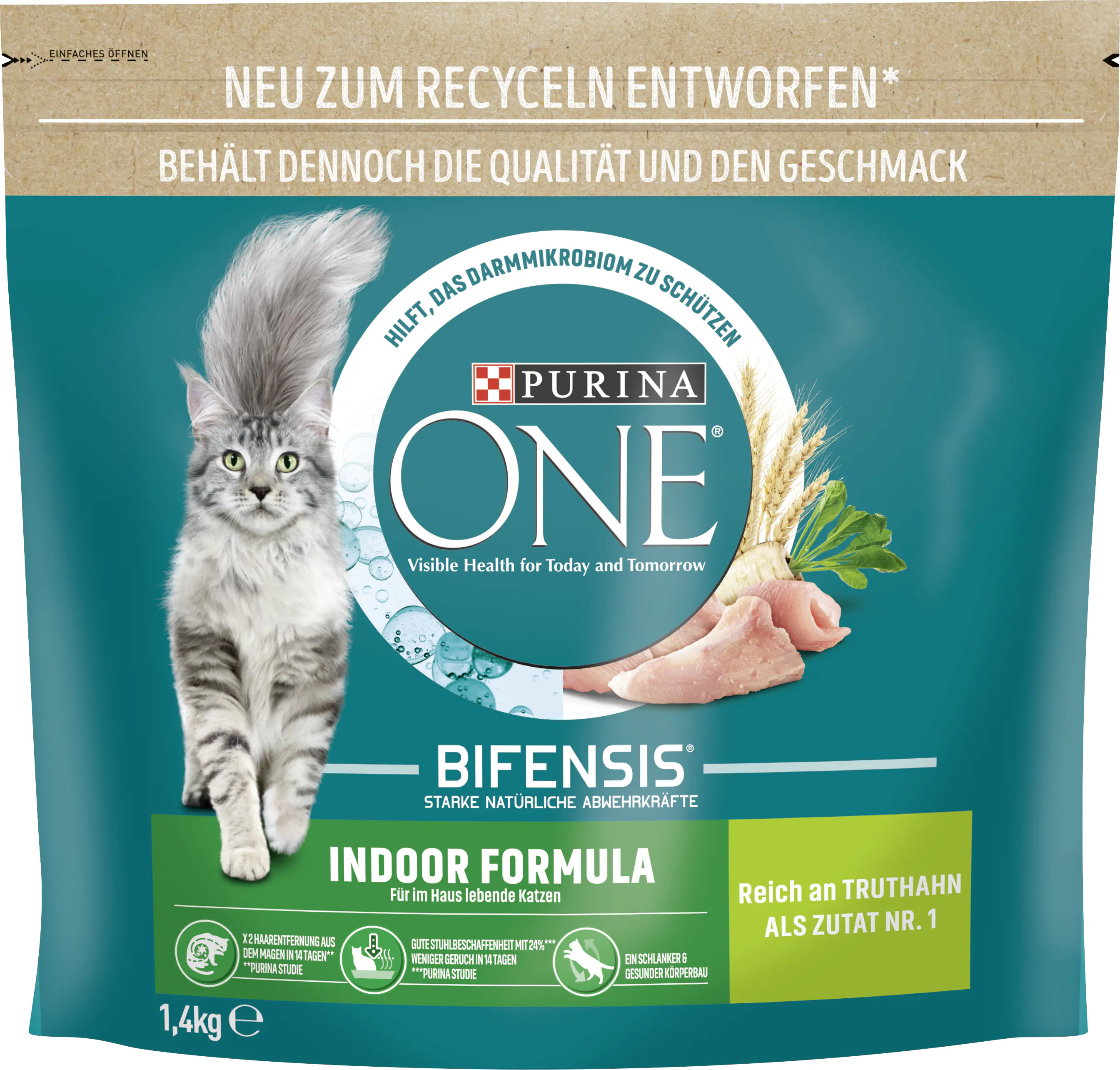 Purina One Katzenfutter Indoor Formula reich an Truthahn 1,4 kg