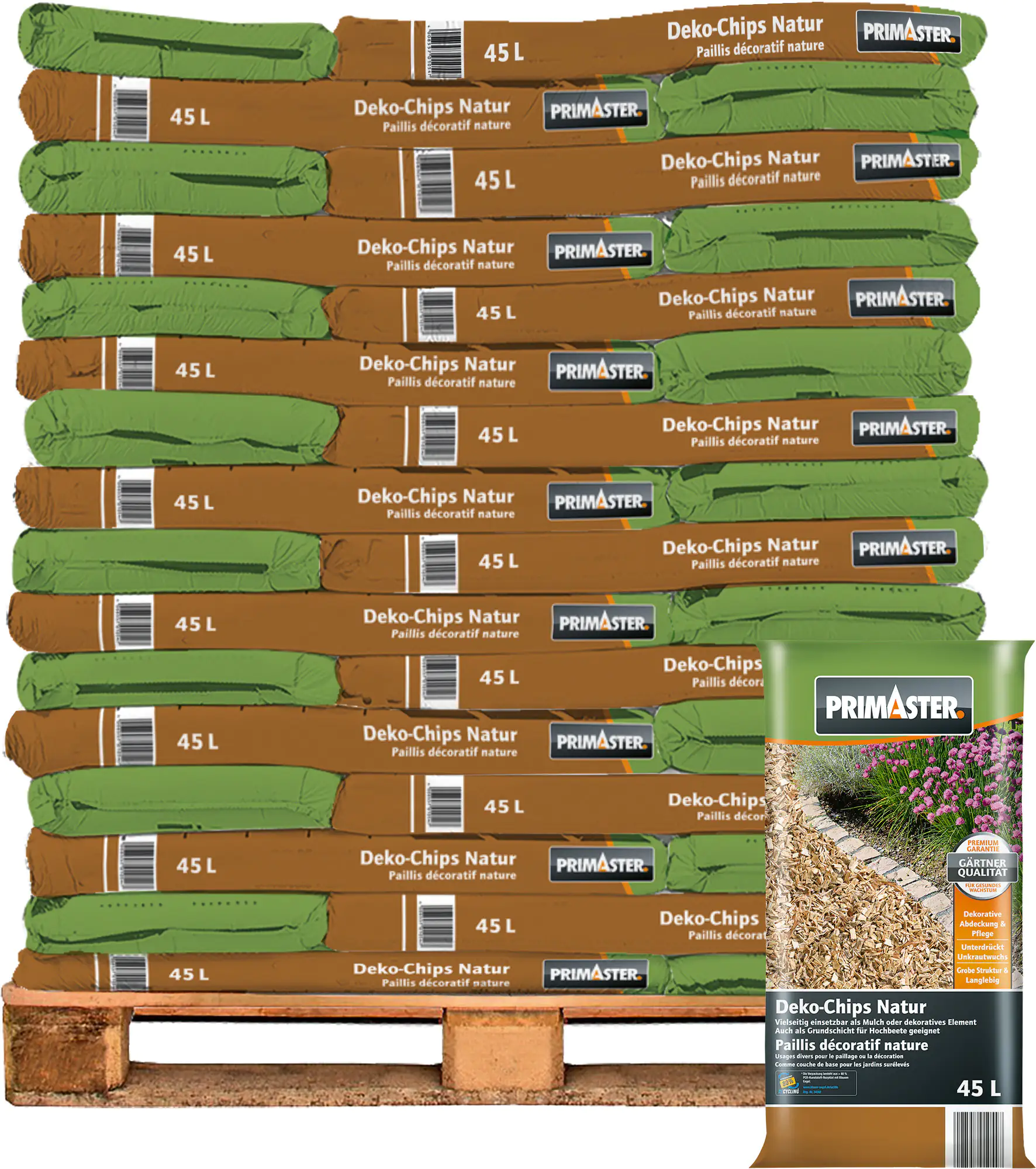 Primaster Deko - Holzchips Natur 45 L Palettenabnahme 42 Pack Primaster Deko - Holzchips Natur 45 L Palettenabnahme 42 Pack