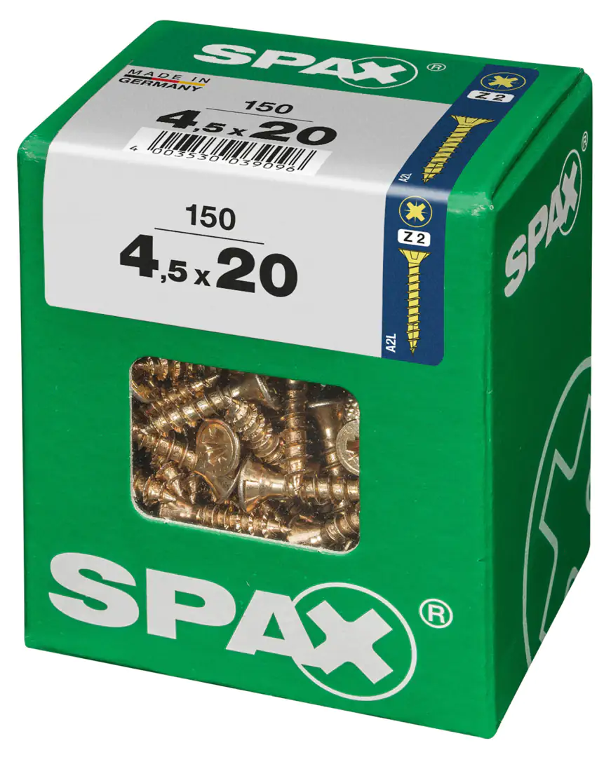 Spax Universalschrauben 4.5 x 20 mm PZ 2 - 150 Stk.