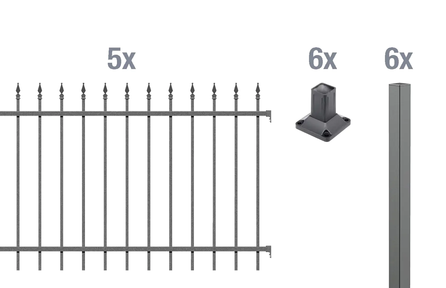 Alberts Komplettset Zaun Chaussee 10 m 120 cm anthrazit zA Alberts Komplettset Zaun Chaussee 10 m 120 cm anthrazit zA