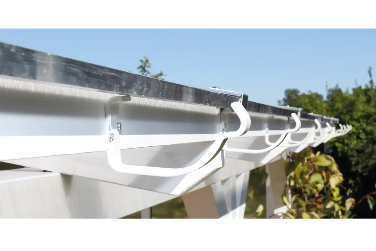 SKAN HOLZ Regenrinnen-Set 648 cm, Stahl, verzinkt u. weiss beschichtet