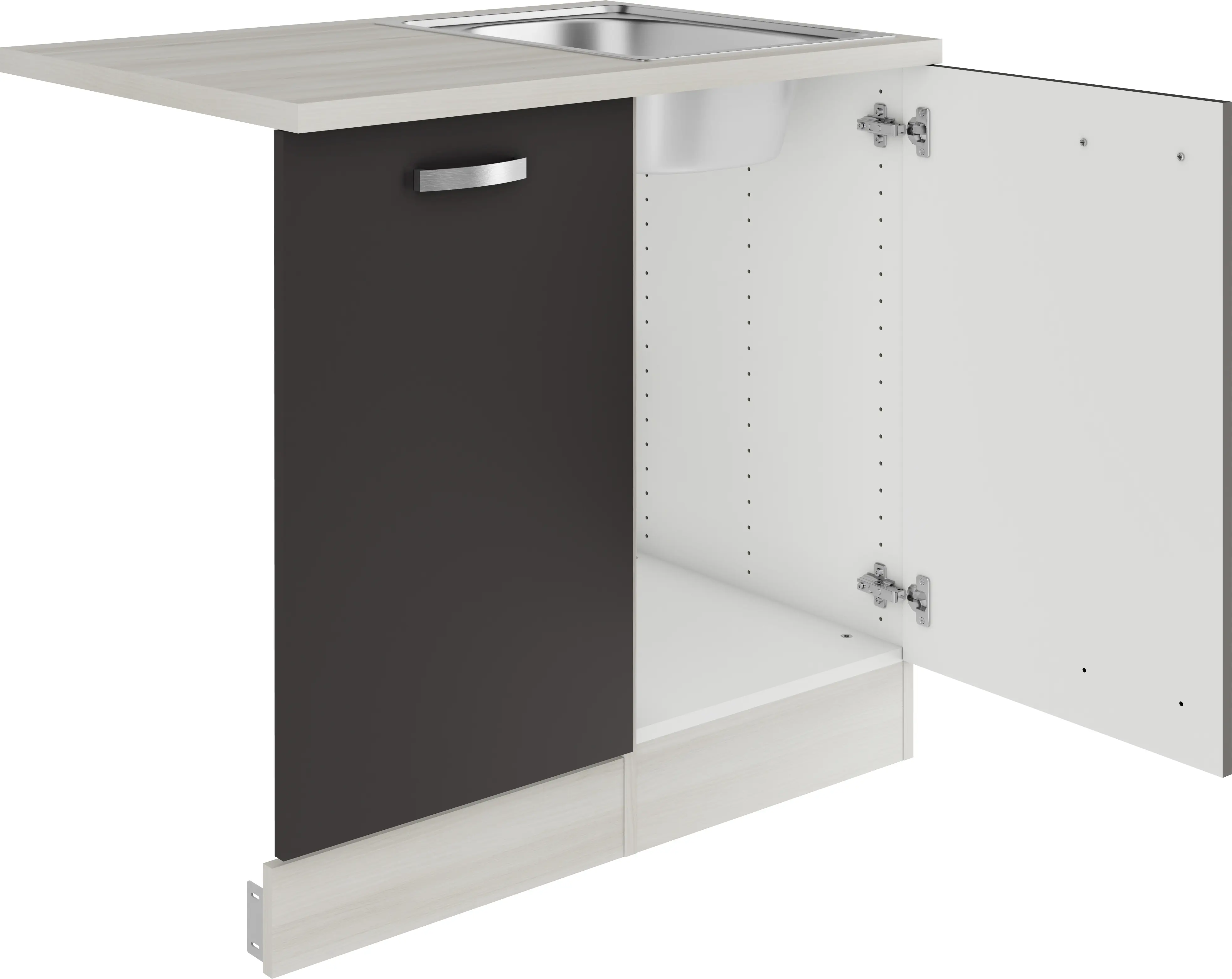 Optifit Spüle mit Unterschrank-Set Faro 220 anthrazit/akazie 90 cm