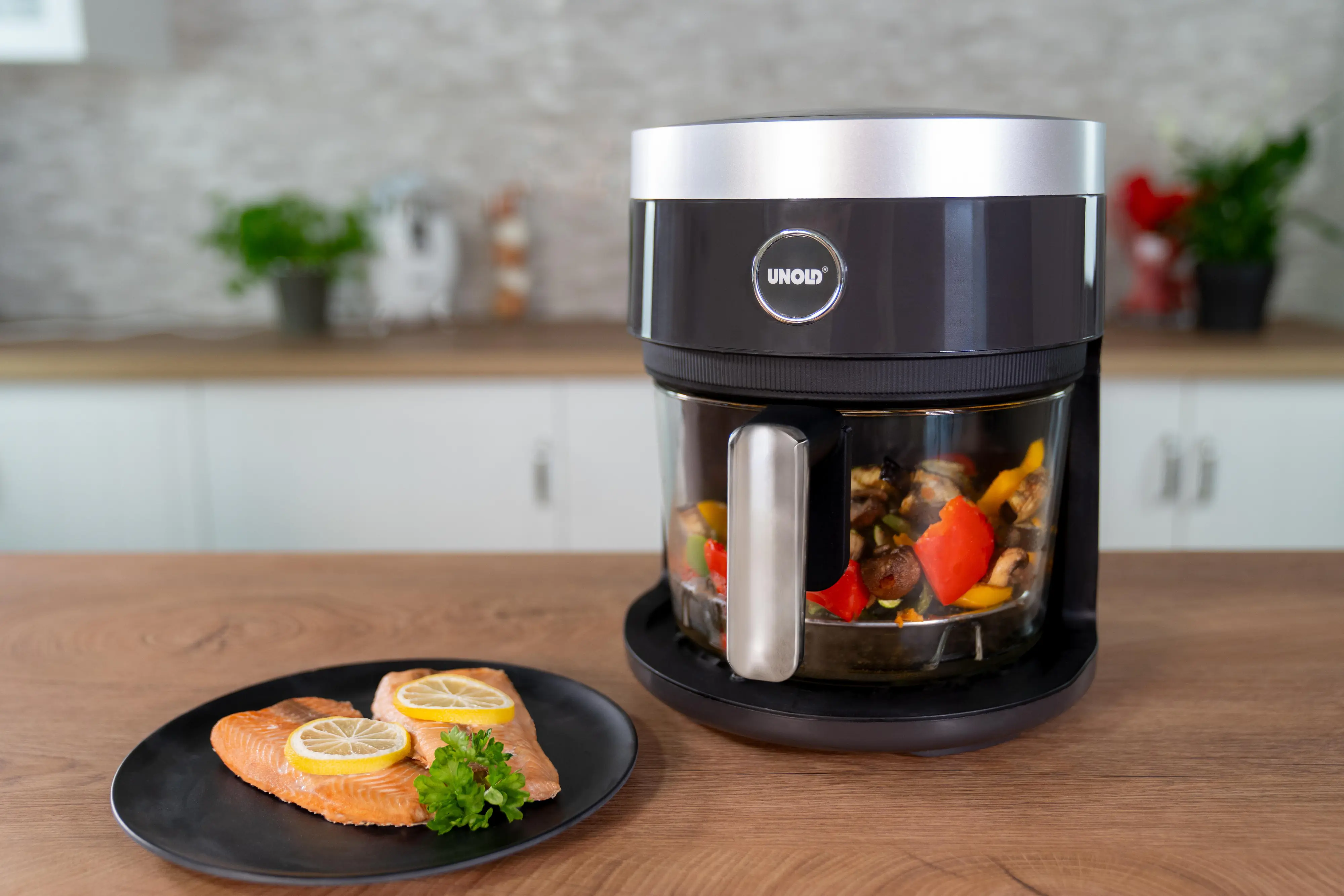 Unold Heißluftfritteuse Glas 3,5 L 1200 W schwarz