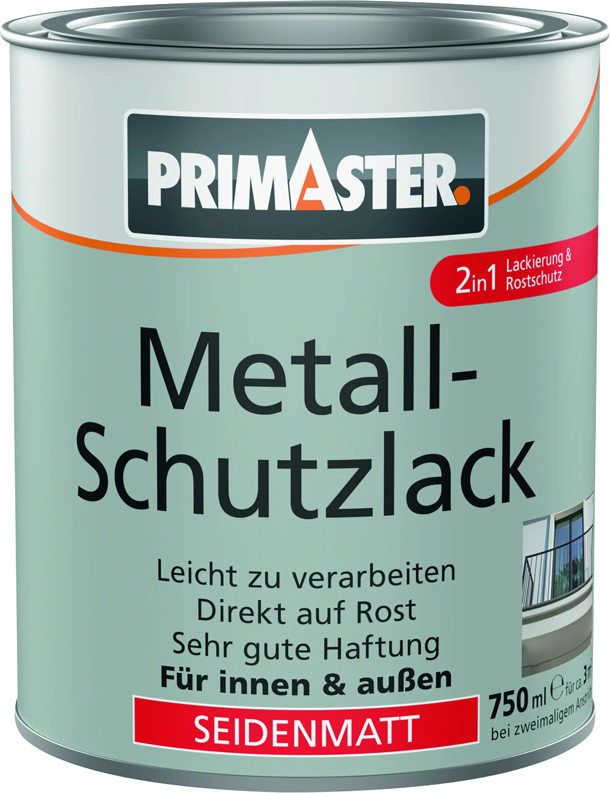 Primaster Metall-Schutzlack tiefschwarz seidenmatt 750 ml