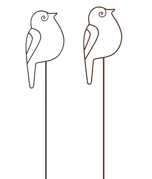 TrendLine Gartenstecker Metall Vogel sortiert 115 cm