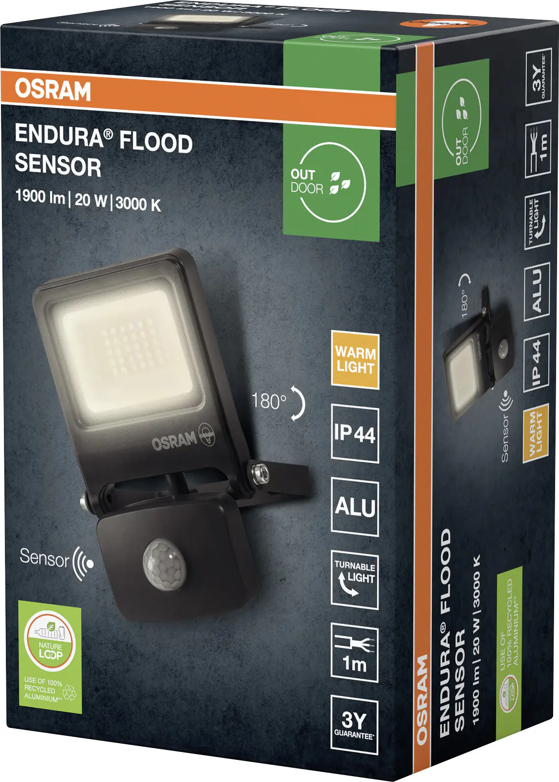 Osram Außenleuchte Endura Flood Bewegungsmelder 20W PCR dunkelgrau warmweiß Osram Außenleuchte Endura Flood Bewegungsmelder 20W PCR dunkelgrau warmweiß