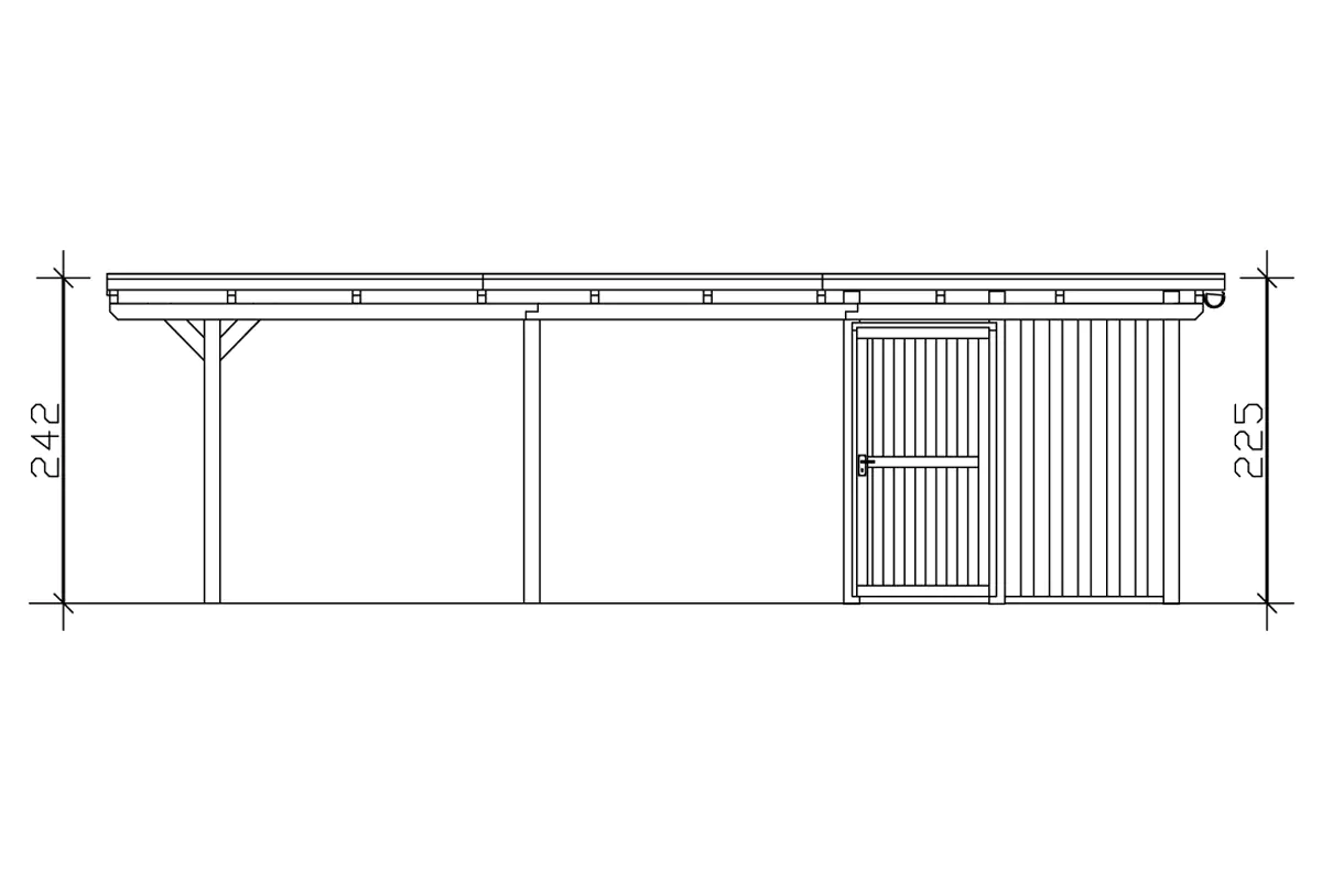 4018211022434_04 SKAN HOLZ Carport Emsland 404 x 846 cm mit Aluminiumdach mit Abstellraum
