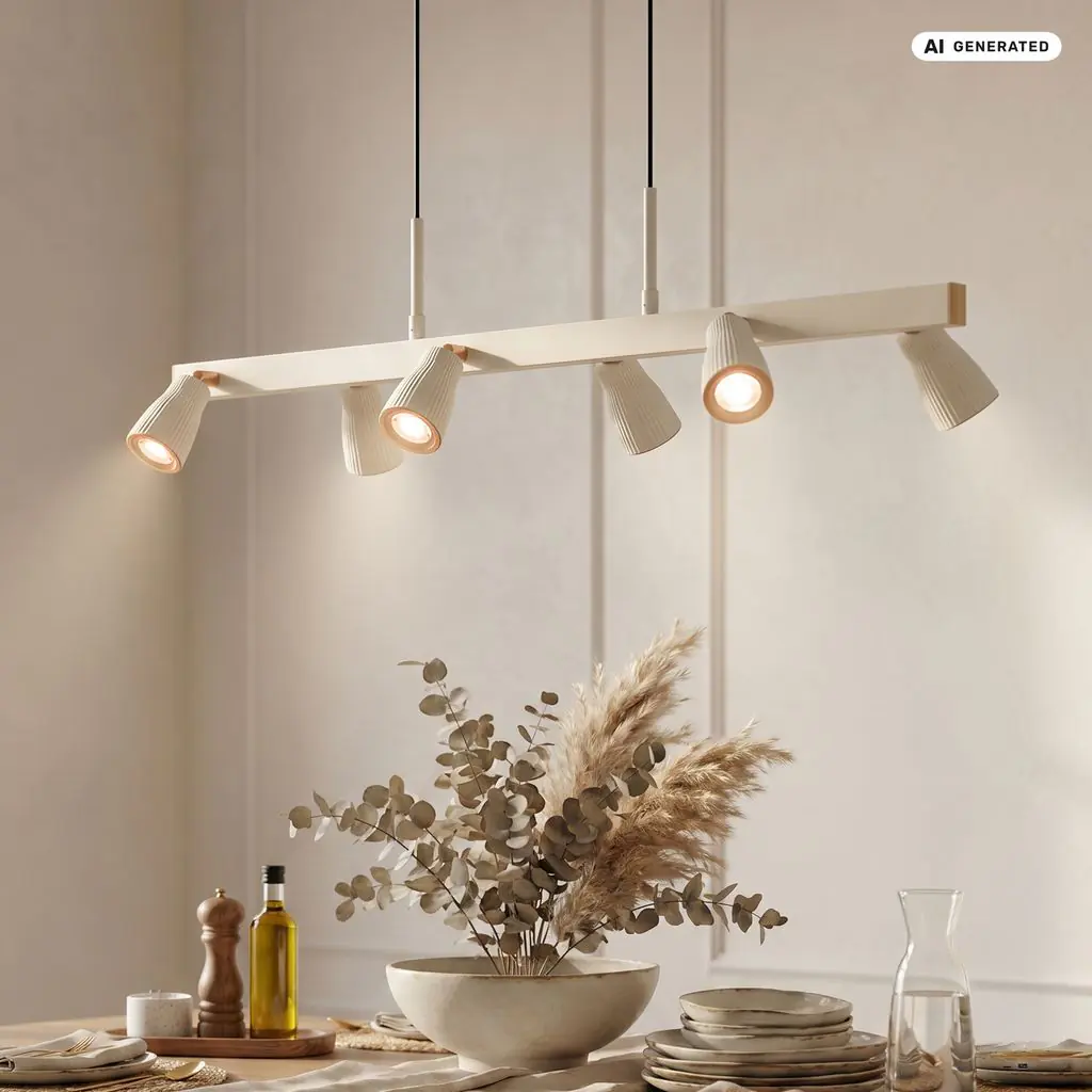 Briloner LED-Pendelleuchte RIFF 6-flammig 80,5 x 120 cm 21W hellgrau warmweiß