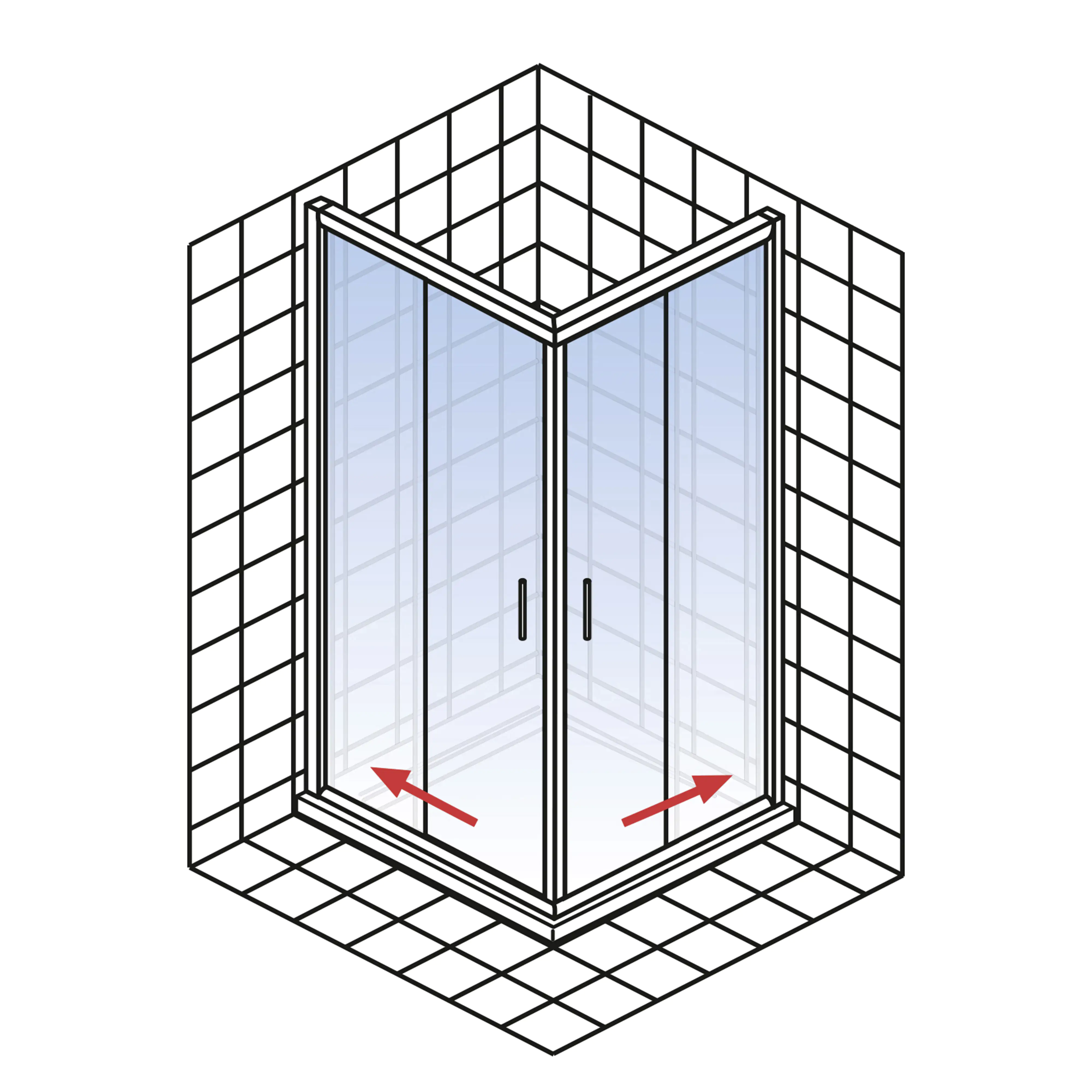 Schulte Eckeinstieg Schiebetür 100 x 200 cm Toura