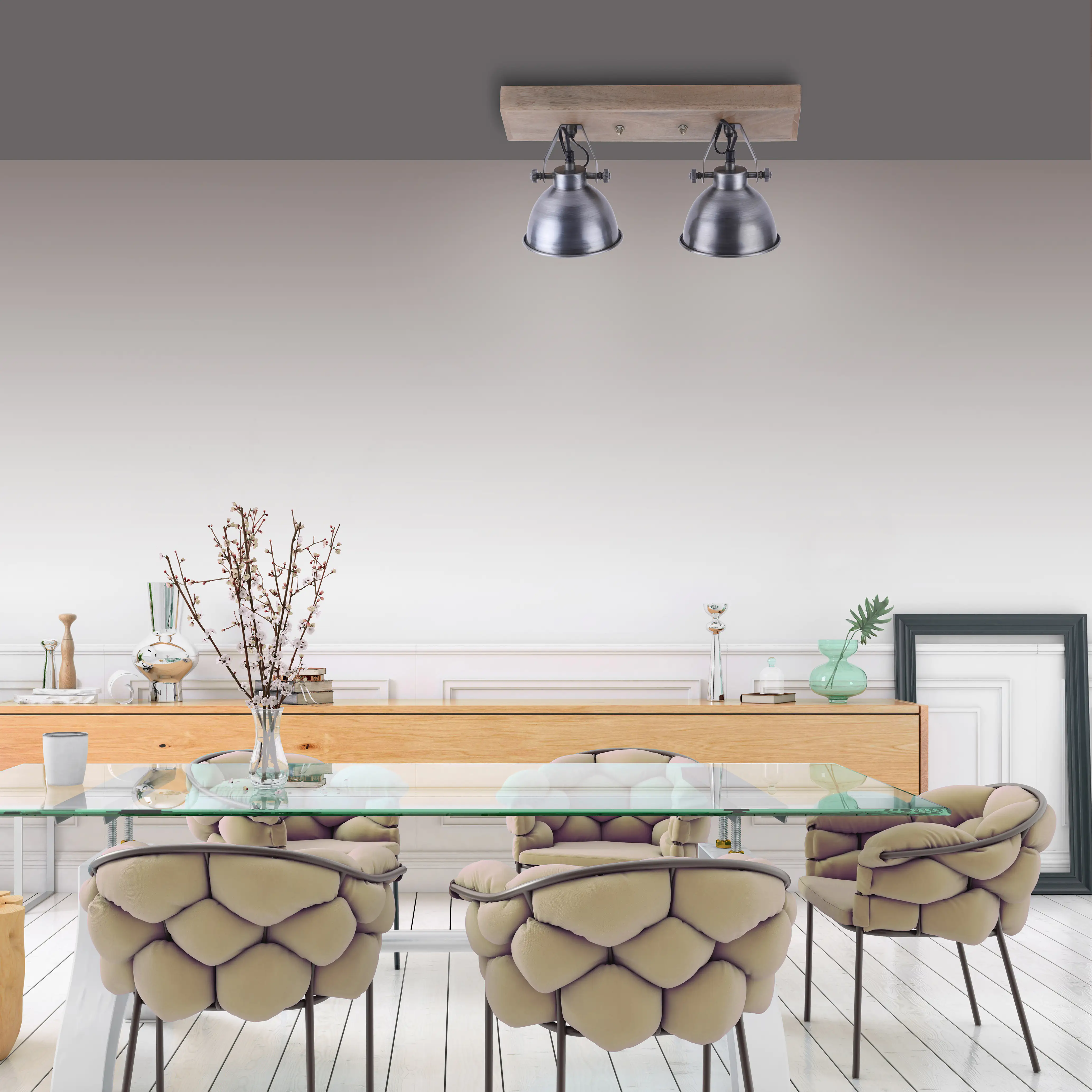 JustLight 2er Spot Samia eisen 44,5 x 24 cm E14, max. 40 W