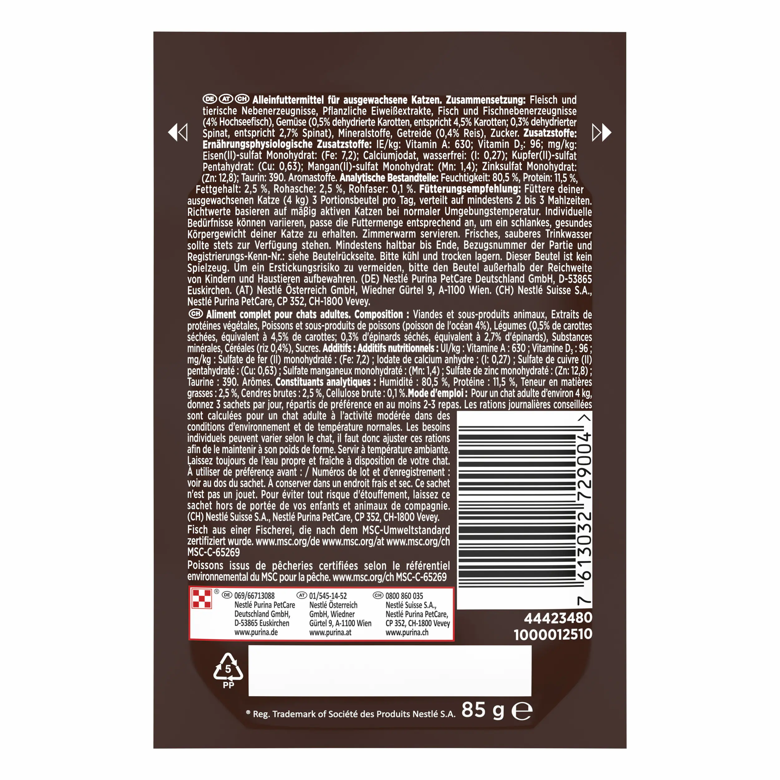 Gourmet A la Carte mit Hochseefisch an Reis-Gemüsekomposition 85 g
