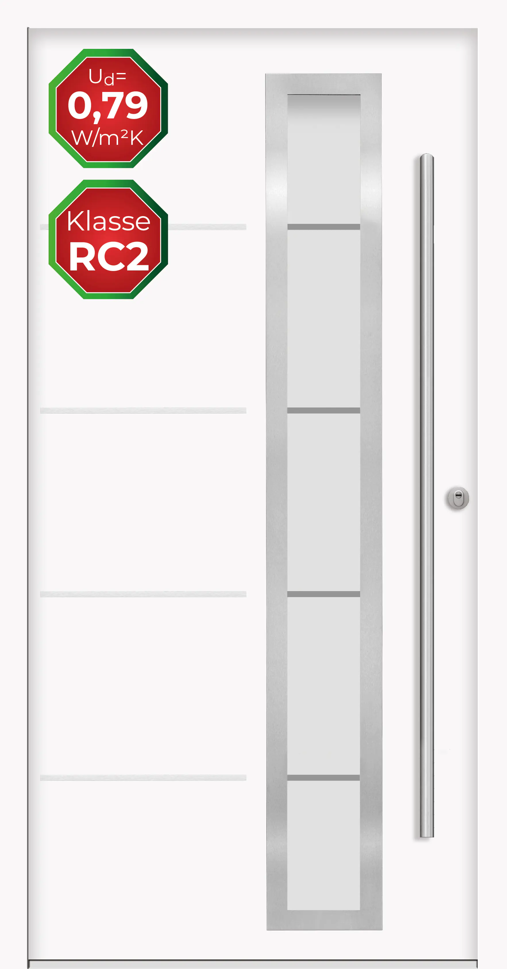 Splendoor Haustür Passivedoor Premium B06 RC2 Weiß DIN Rechts 100 x 210 cm