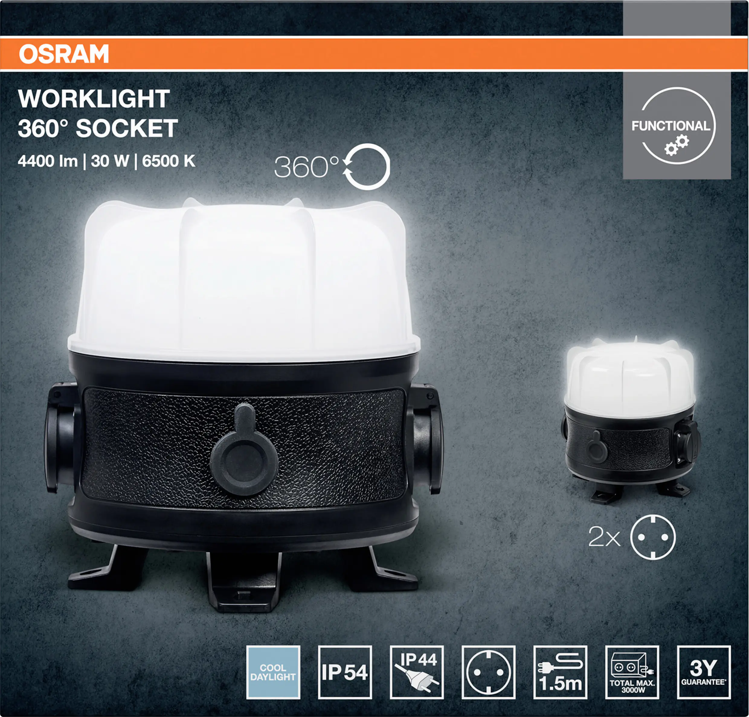 Osram LED Arbeitsleuchte Worklight Value 30 W kaltweiß schwarz-grau