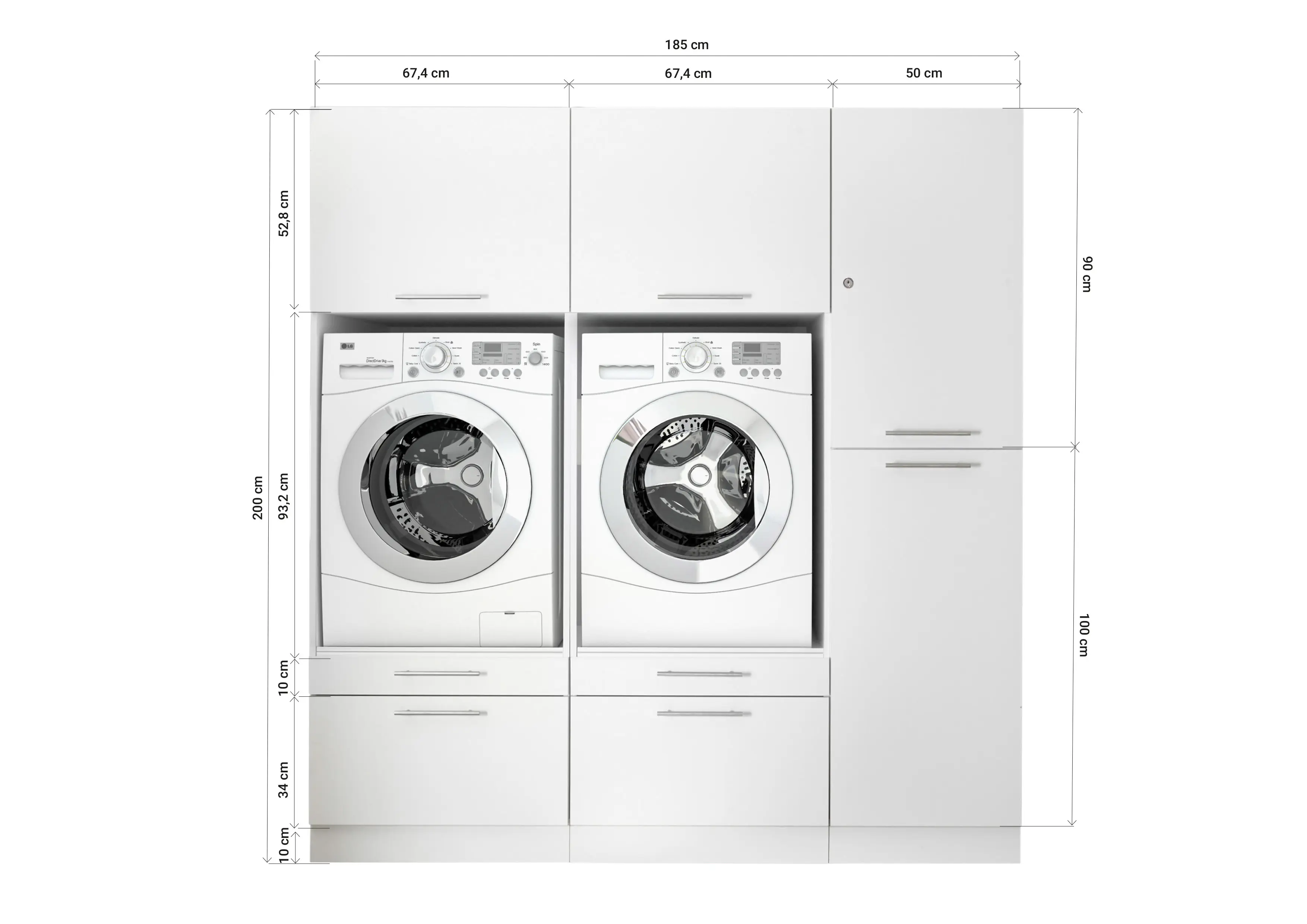 Respekta Waschmaschinenschrank Clara Waschmaschinenumbauschrank HWRSET13 Respekta Waschmaschinenschrank Clara Waschmaschinenumbauschrank HWRSET13