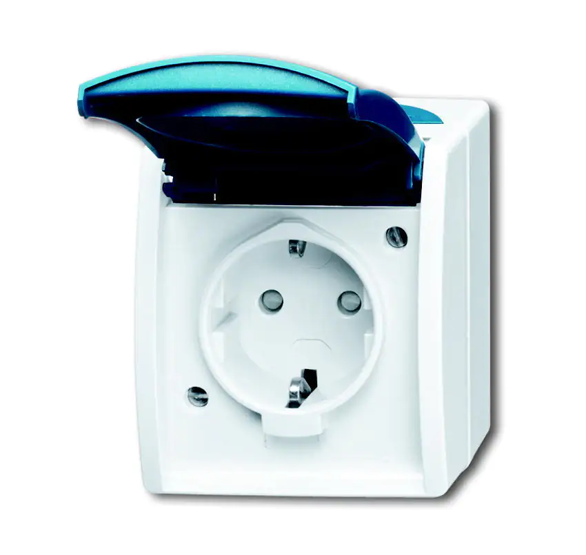4011395993156 Busch-Jaeger Aufputz Schutzkontakt-Steckdose mit Deckel Ocean, 20 EW-53