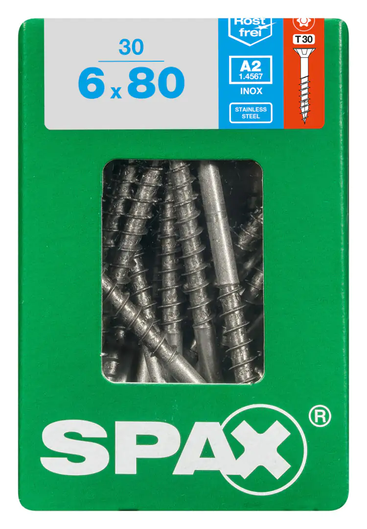 Spax Universalschrauben 6.0 x 80 mm TX 30 - 30 Stk.