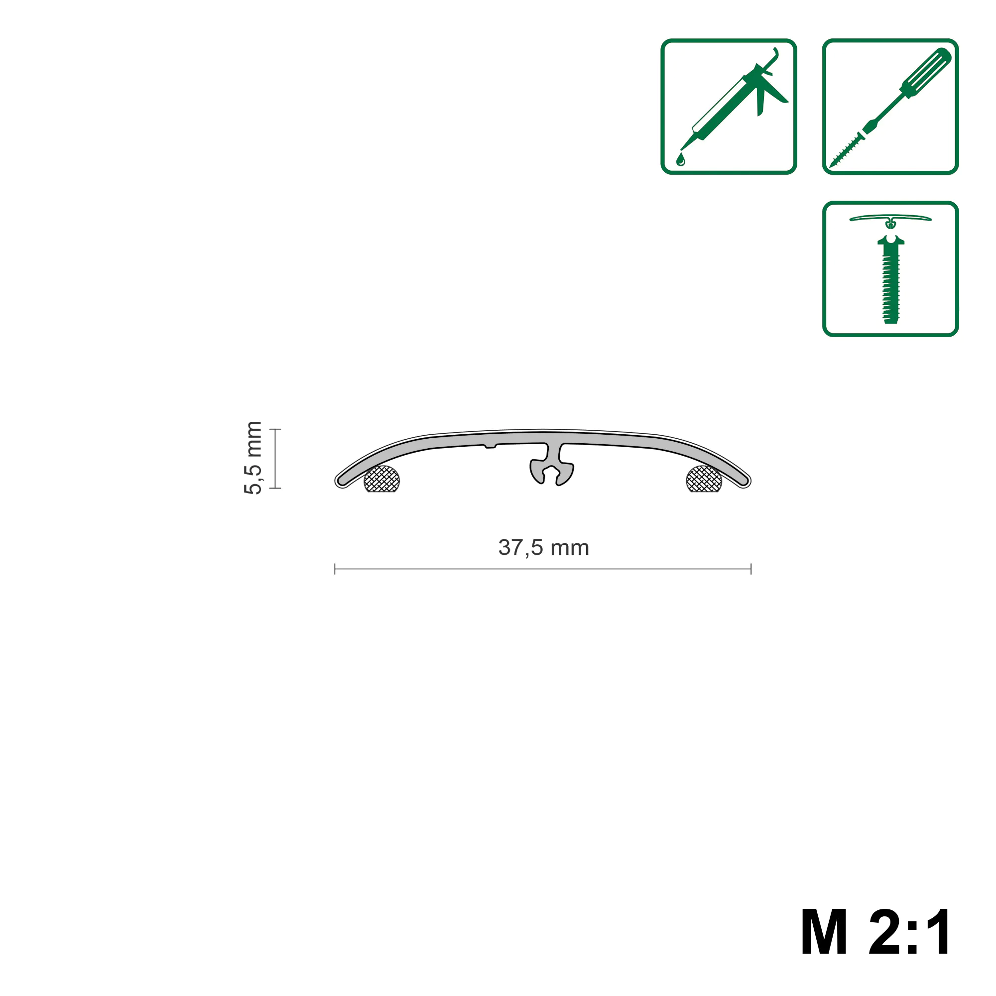 Neuhofer Übergangsprofil Dow-Fix 06 90 x 3,7 x 0,6 cm grau Neuhofer Übergangsprofil Dow-Fix 06 90 x 3,7 x 0,6 cm grau