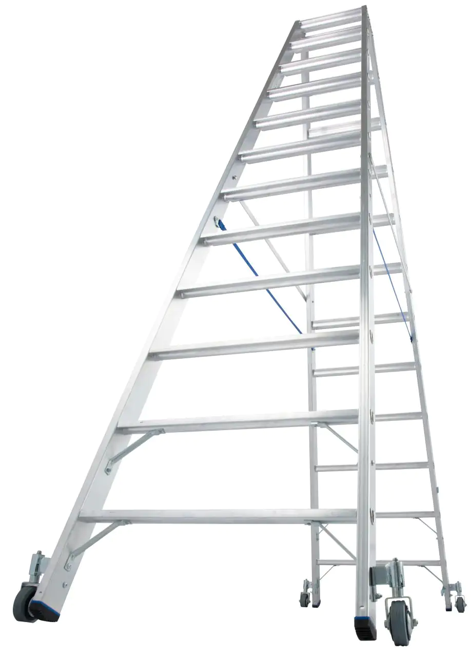 4009199124883_2 Krause Aluminium-Doppelleiter STABILO fahrbar 4,35 m