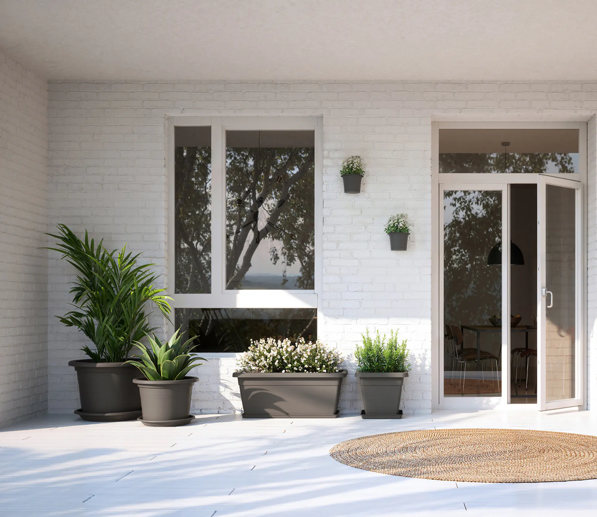 Artevasi Untersetzer für Blumentopf Venezia XL Kunststoff 60 x 25 cm anthrazit