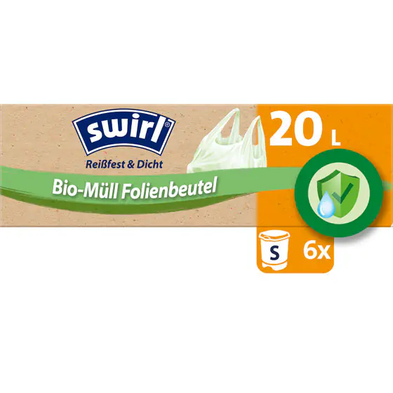 Swirl Bio-Müll-Folienbeutel mit Tragegriff 20 L 6 Stück