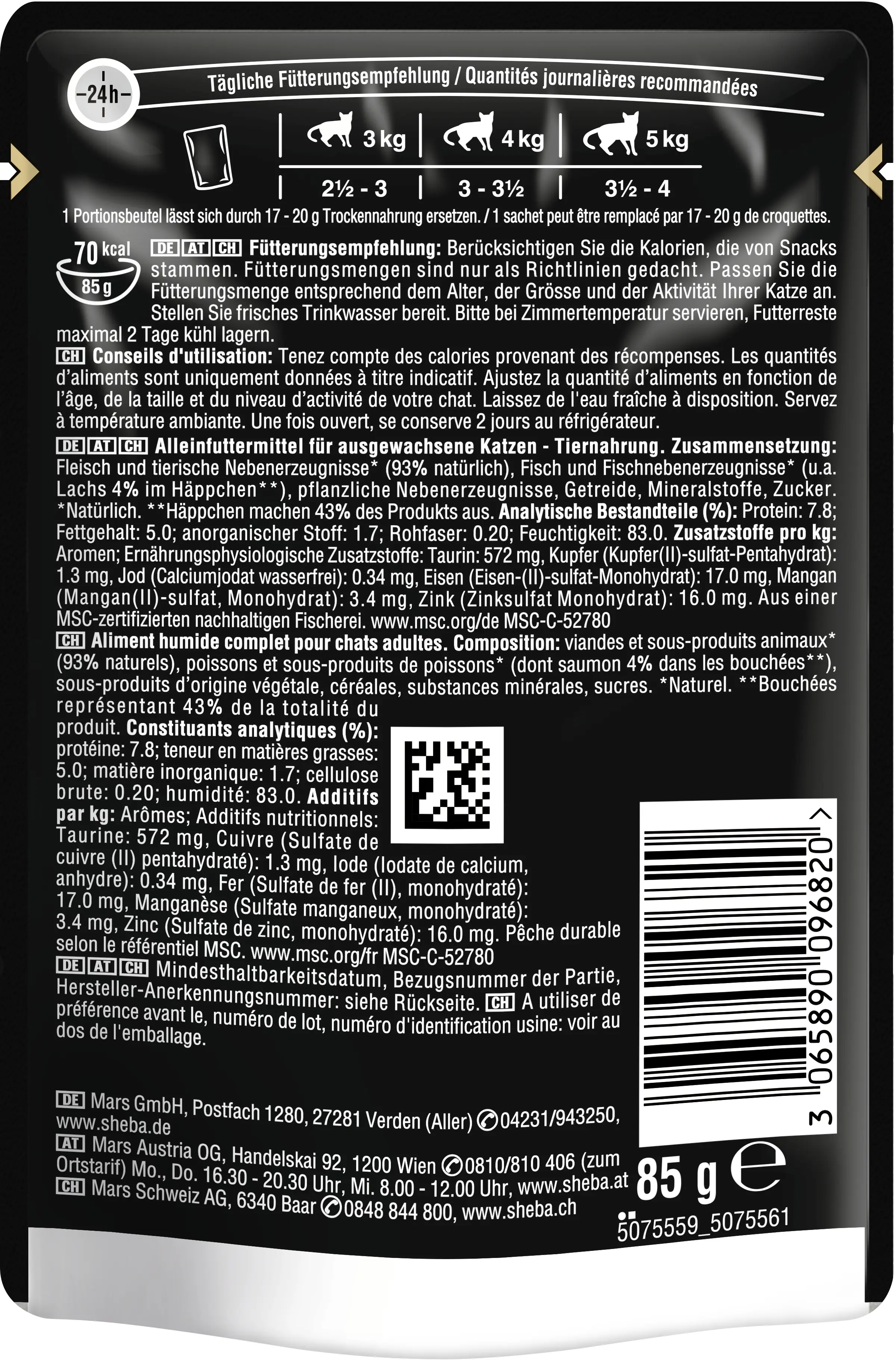 Sheba Selection in Sauce Katzennassfutter Adult 85 g Lachs