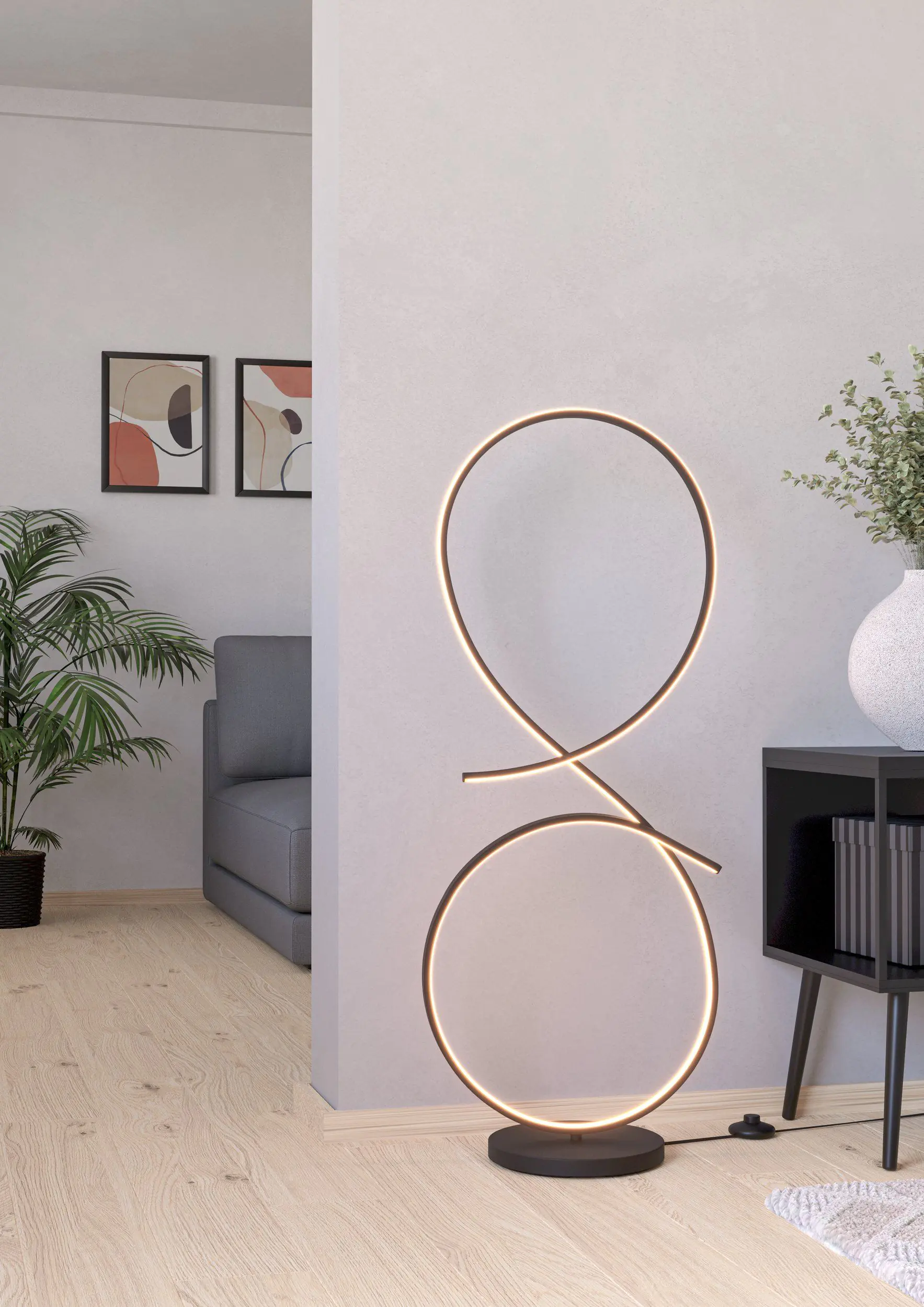 Eglo LED Stehleuchte Serpins schwarz 107 x 42,5 x 25 cm 