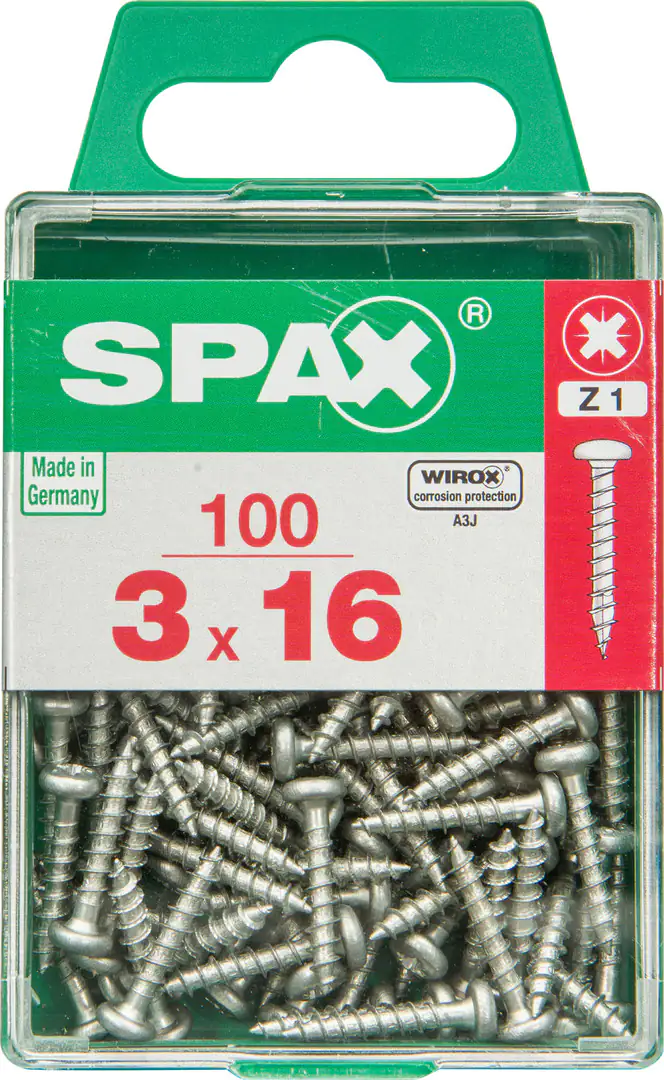 Spax Universalschrauben 3.0 x 16 mm TX 10 Rundkopf - 100 Stk.