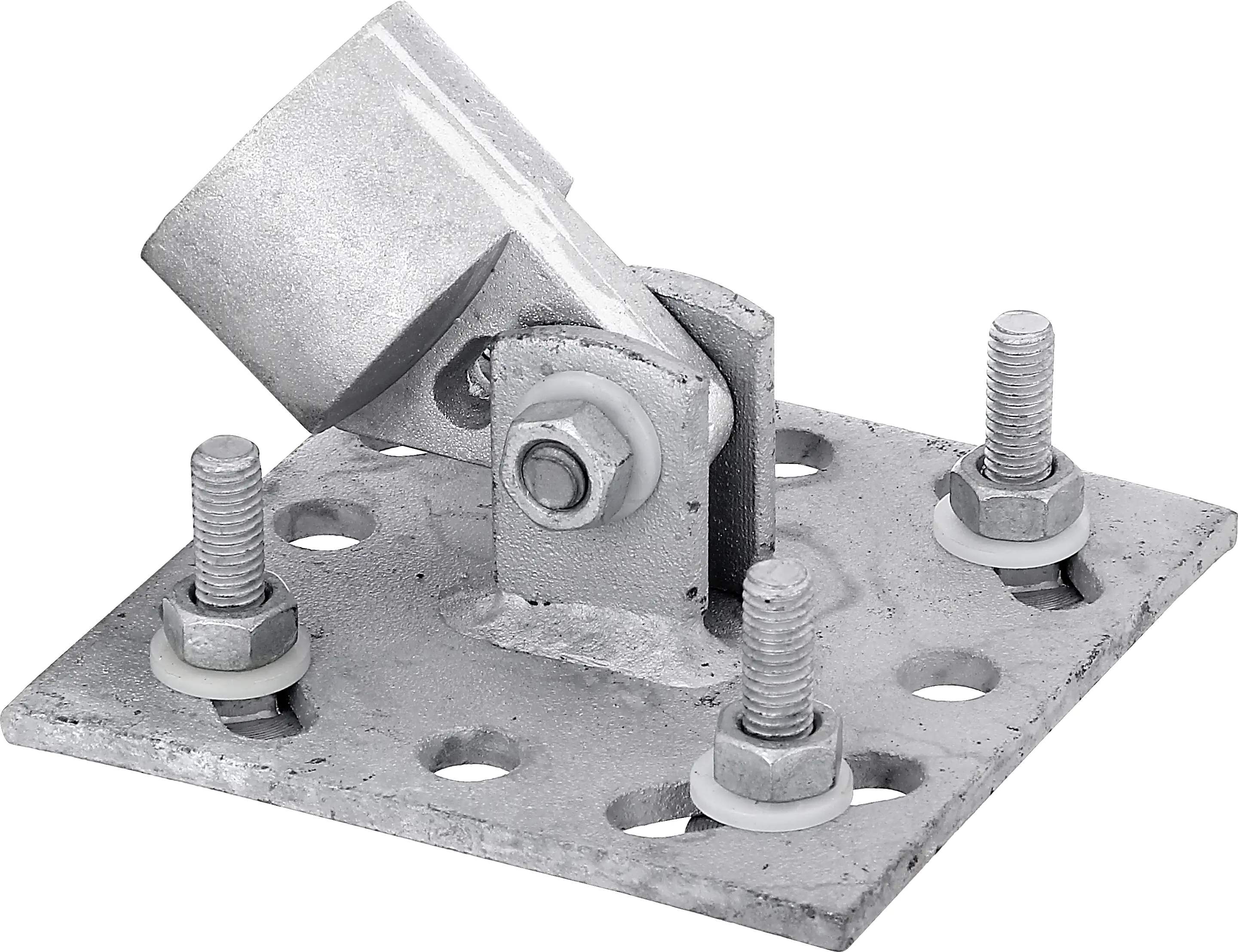 Alberts Strebenplatte Ø 34 mm 10 x 10 cm zum Aufschrauben feuerverzinkt Alberts Strebenplatte Ø 34 mm 10 x 10 cm zum Aufschrauben feuerverzinkt