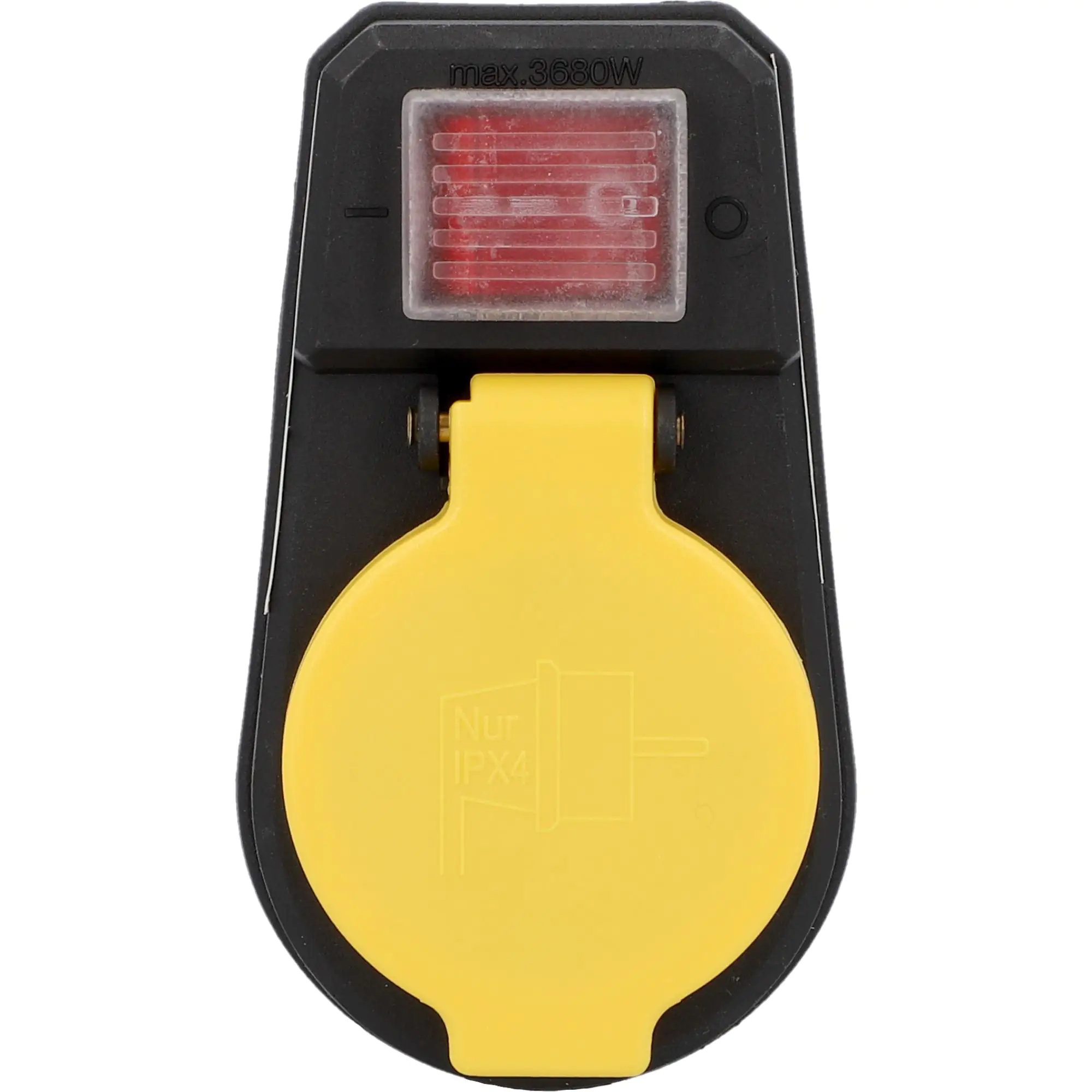 Zwischenstecker mit Schalter IP44 schwarz