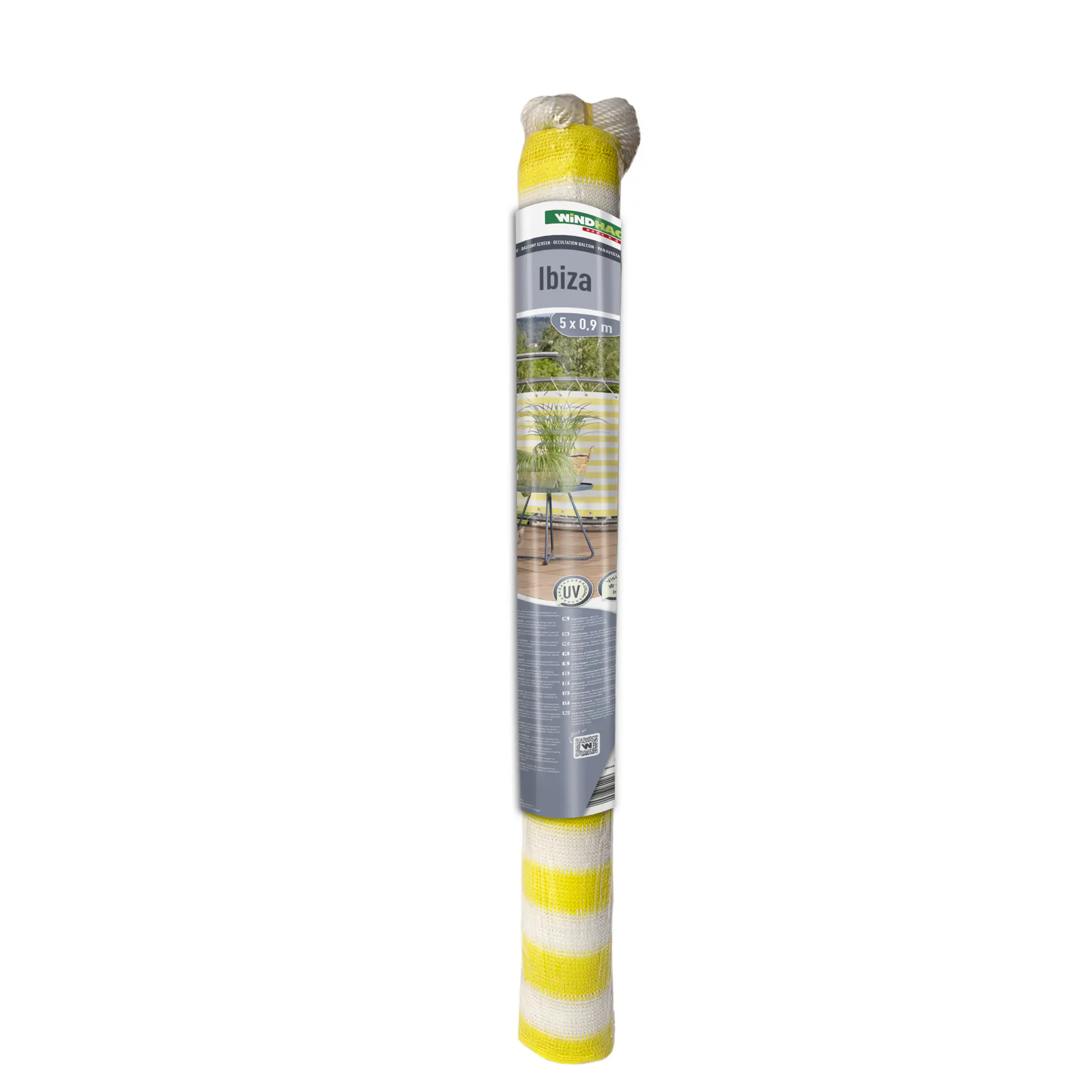 Windhager Balkonsichtschutz Ibiza 0,9 x 5 m gelb/weiß Windhager Balkonsichtschutz Ibiza 0,9 x 5 m gelb/weiß