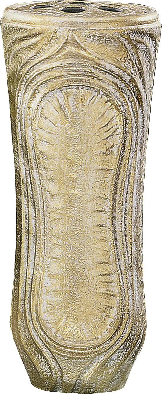 Grabvase 26 cm weiß gold