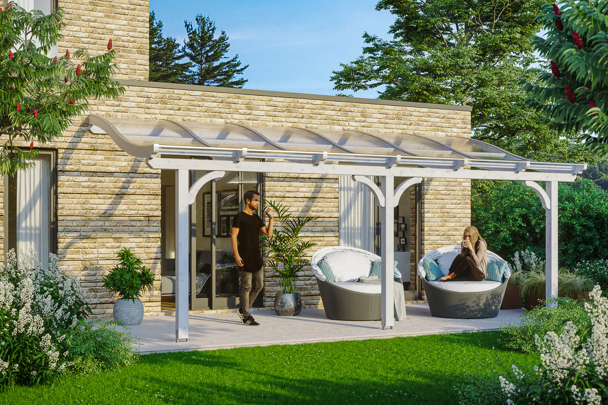 SKAN HOLZ Terrassenüberdachung Venezia 648 x 289 cm Leimholz