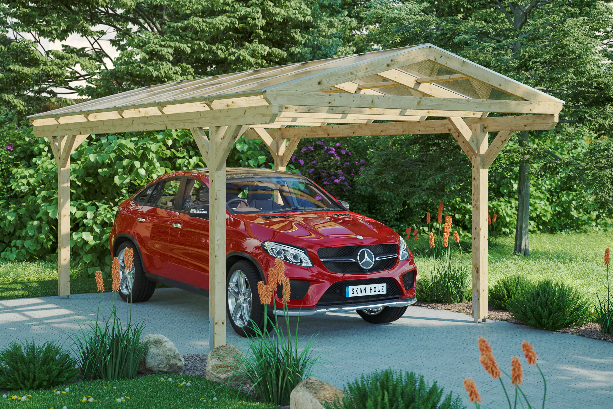 SKAN HOLZ Carport Westerwald 362 x 648 cm, natur