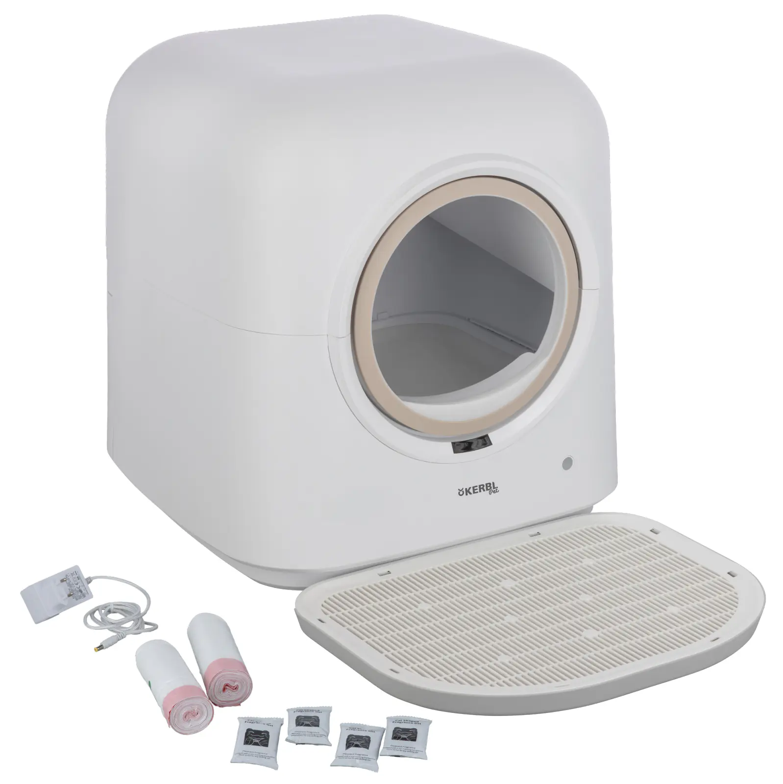 Kerbl Pet Selbstreinigende Katzentoilette Smart 54 x 54 x 60 cm weiß