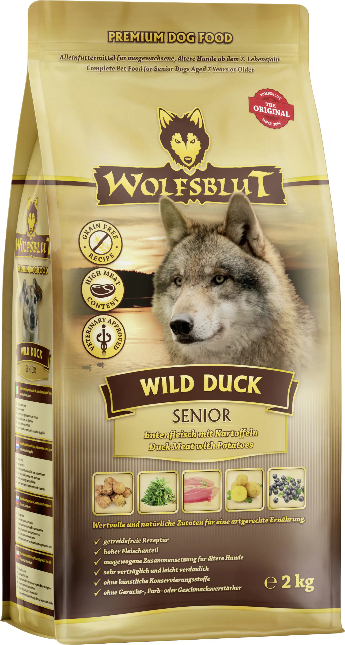 Wolfsblut Hundetrockenfutter Senior 2 kg Ente 