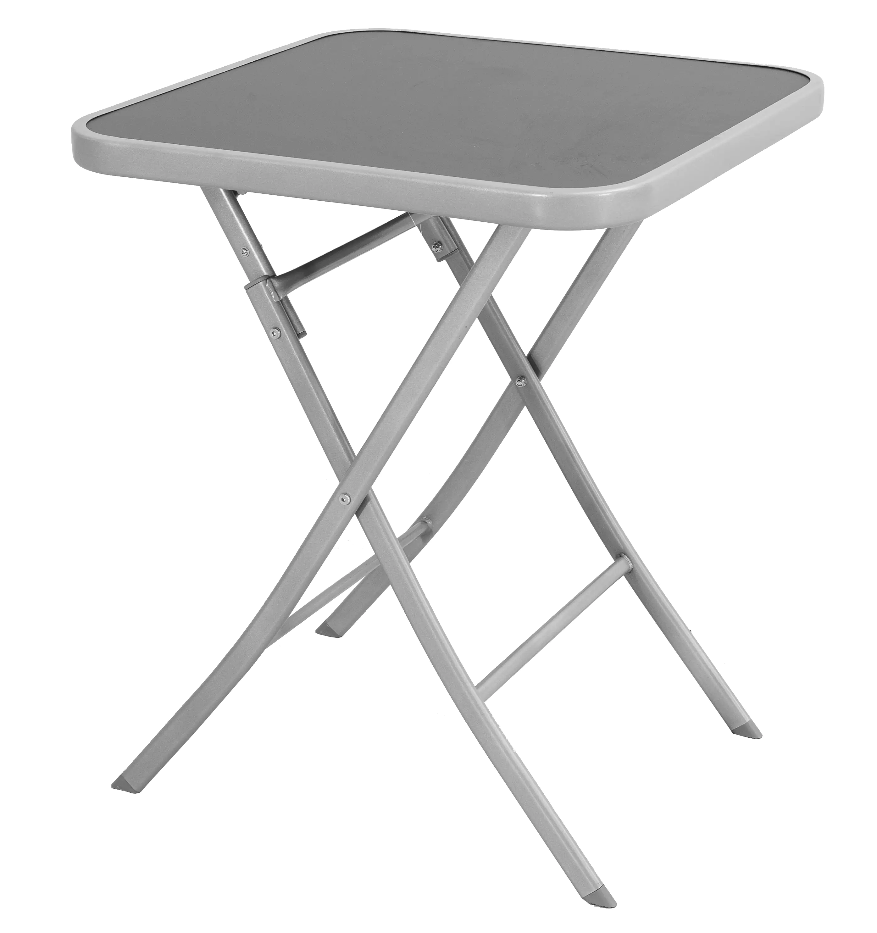 TrendLine Glastisch Terni 60 x 60 x 71 cm, quadratisch, silber, grau
