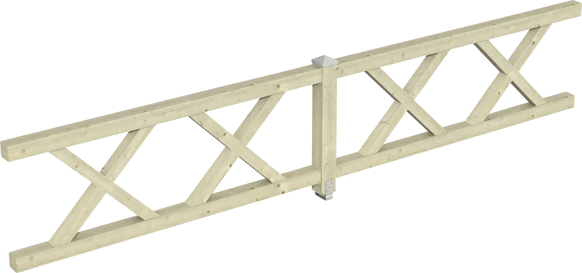 SKAN HOLZ Brüstung Andreaskreuz 465 x 84 cm, Fichte, natur