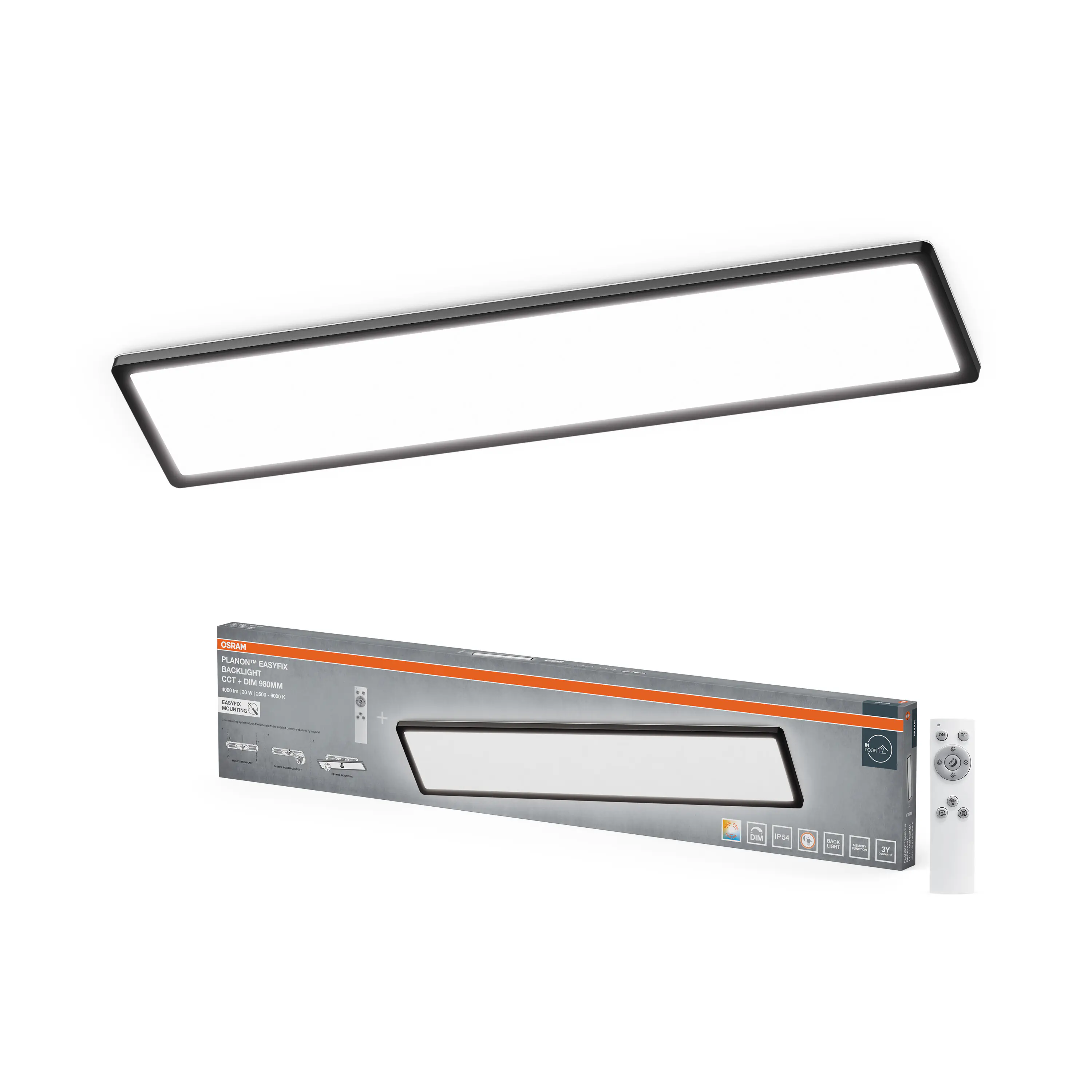 Osram LED-Panel Planon Easyfix 98 x 20 cm schwarz warmweiß