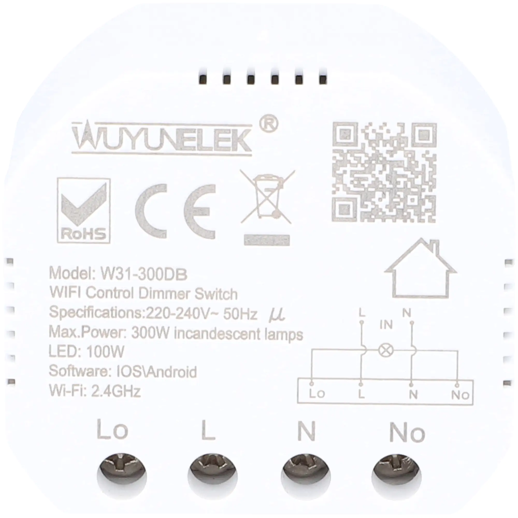 Unitec WIFI LED-Dimmer weiss 200 Watt, Tuya-App, Unterputz