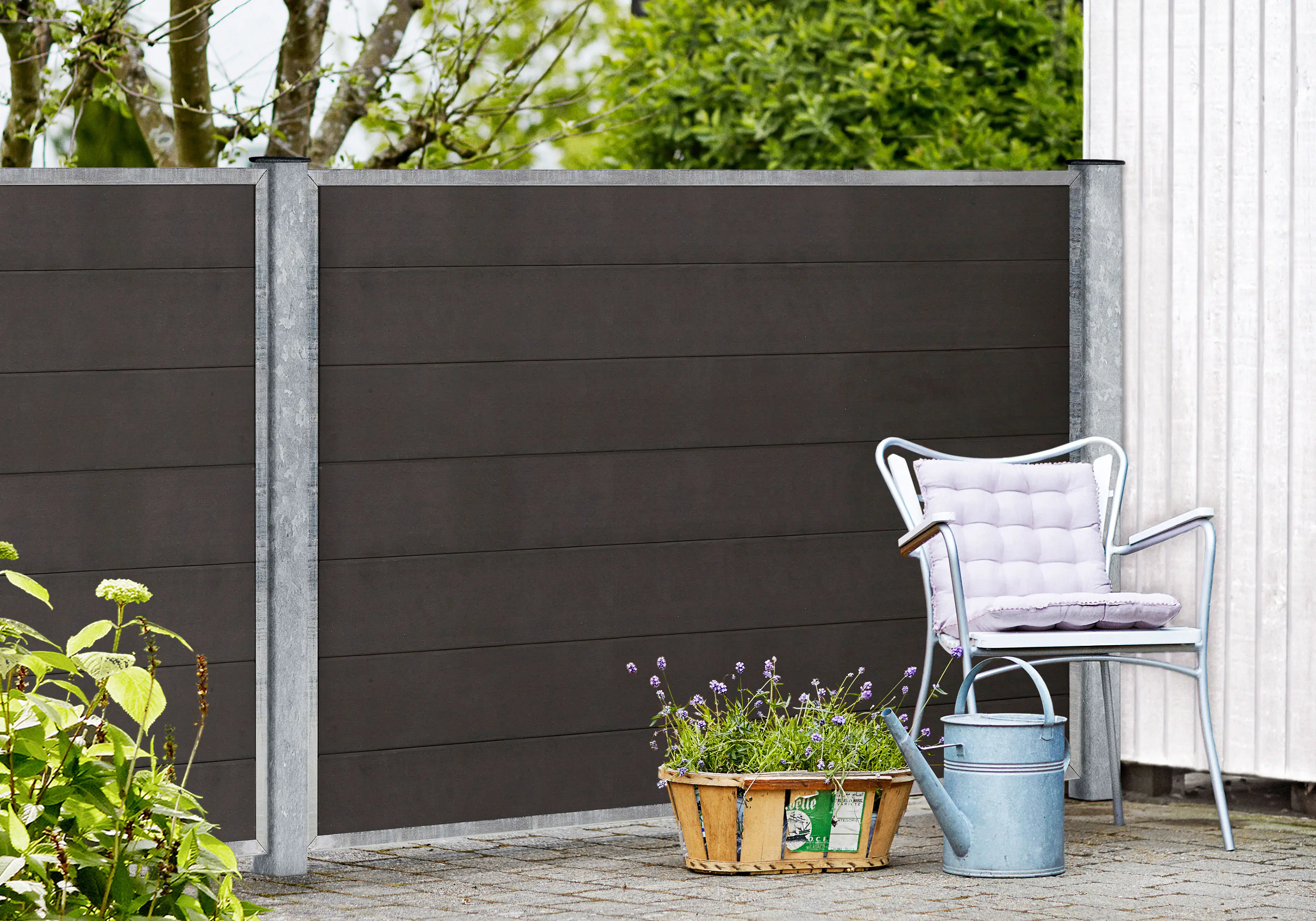 Plus Zaunelement Futura 180 x 145 cm WPC Schiefergrau